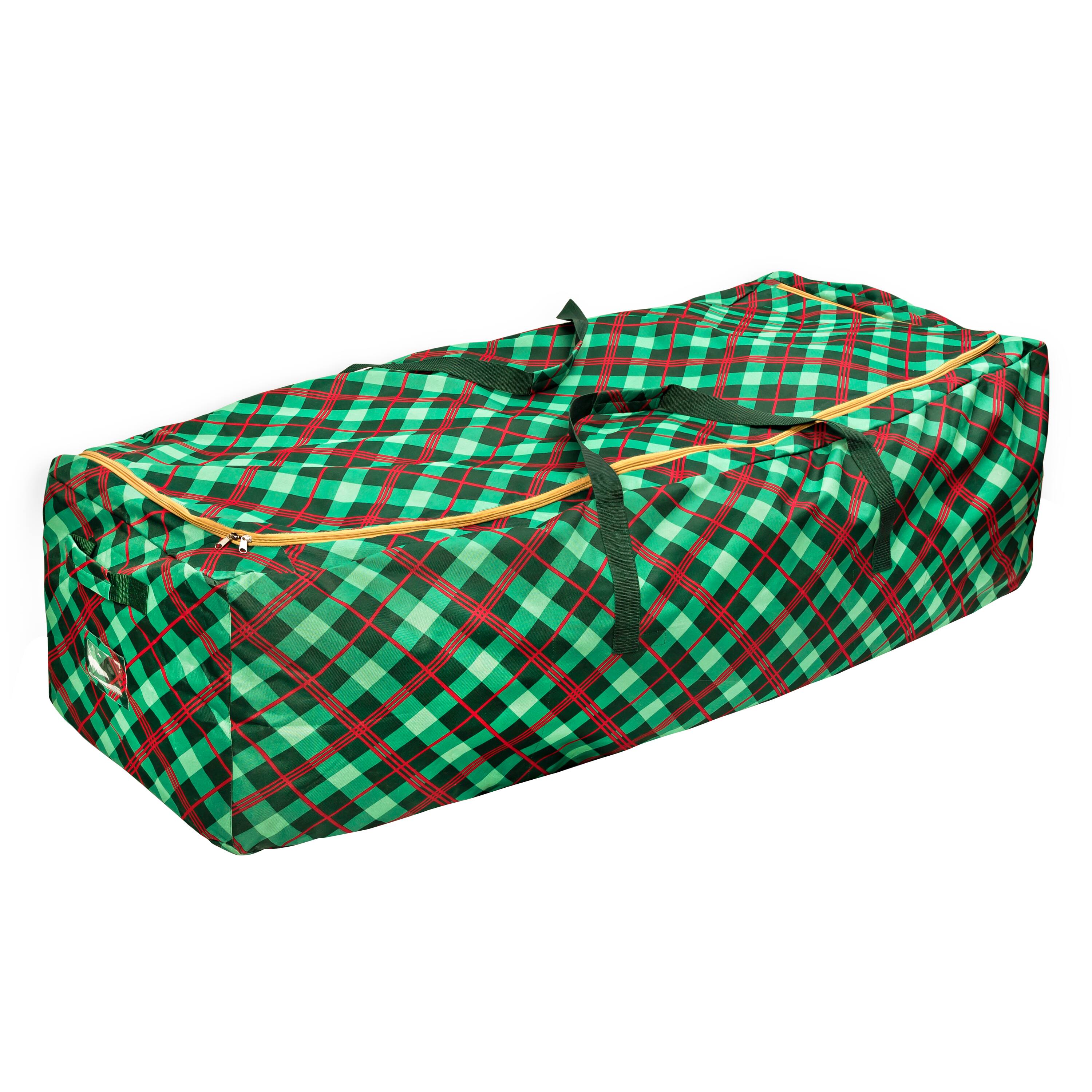 Honey Can Do 63'' Plaid Rolling Tree Storage Bag