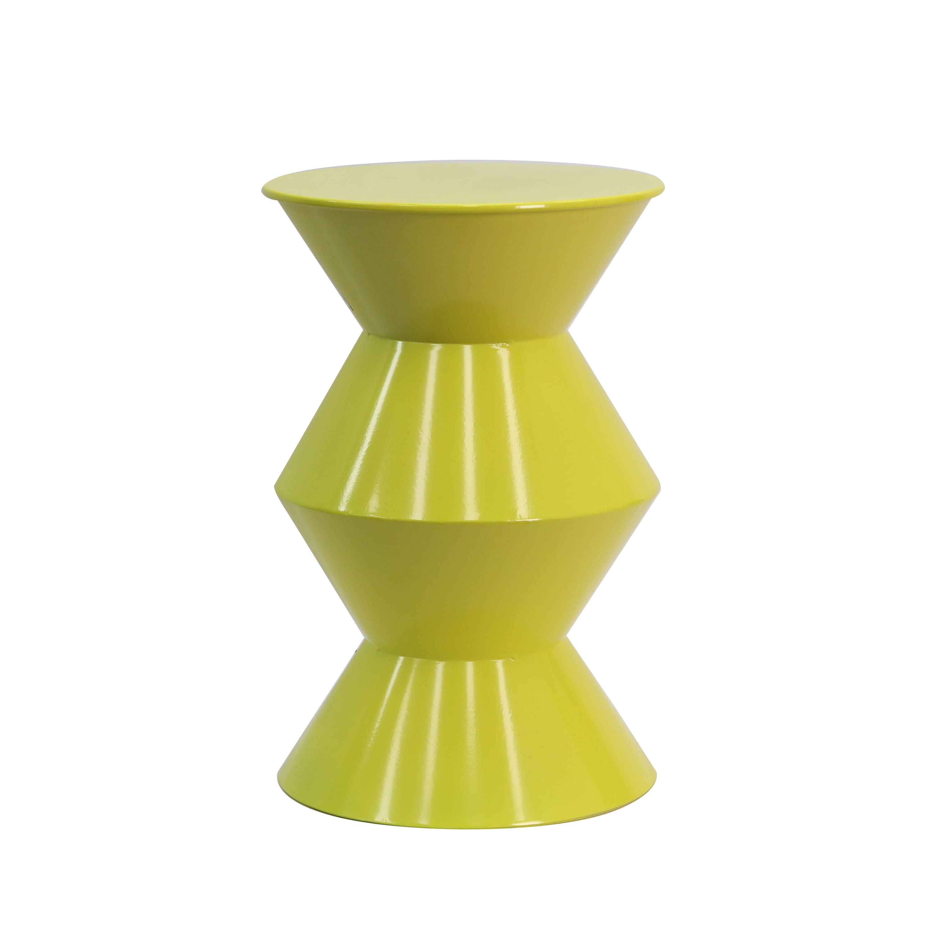 18&#x22; Yellow Geometric Metal Outdoor Stool by Ashland&#xAE;