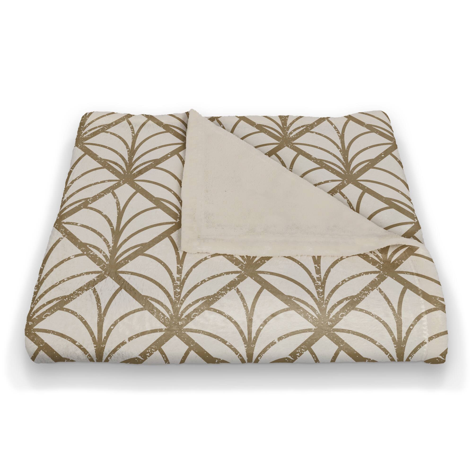 Gold pattern Distress 50" x 60" Coral Fleece Blanket