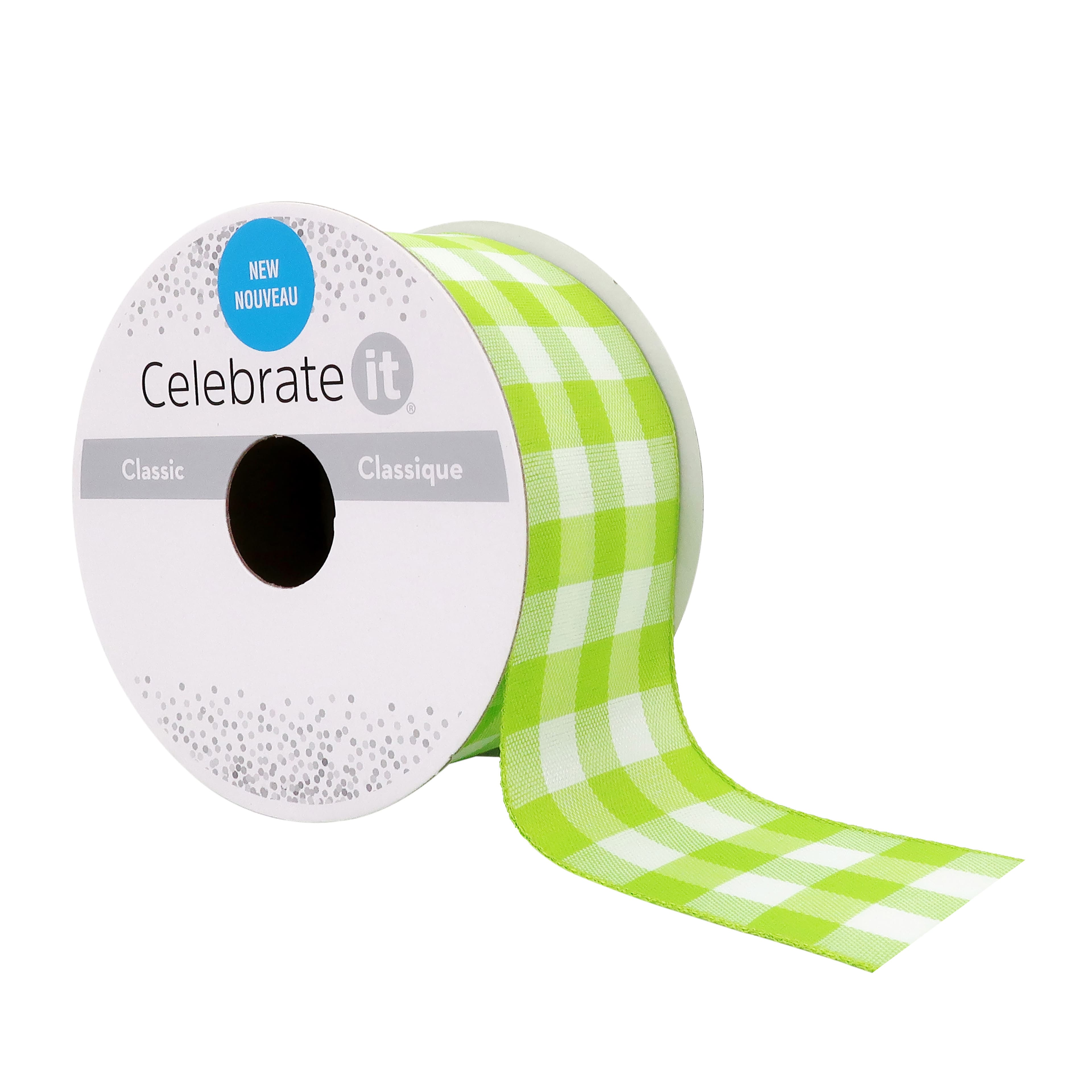 12 Pack: 1.5&#x22; x 3yd. Wired Checkered Ribbon by Celebrate It&#xAE;