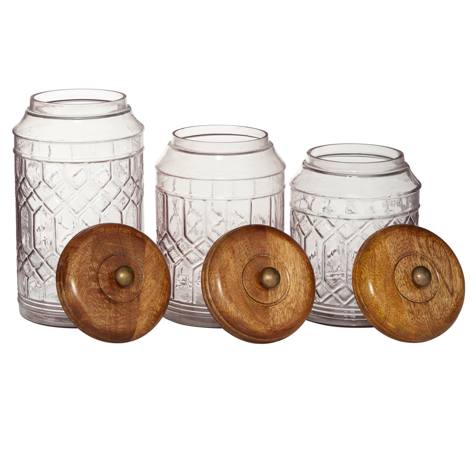 Clear Glass Farmhouse Decorative Jars, 3ct.