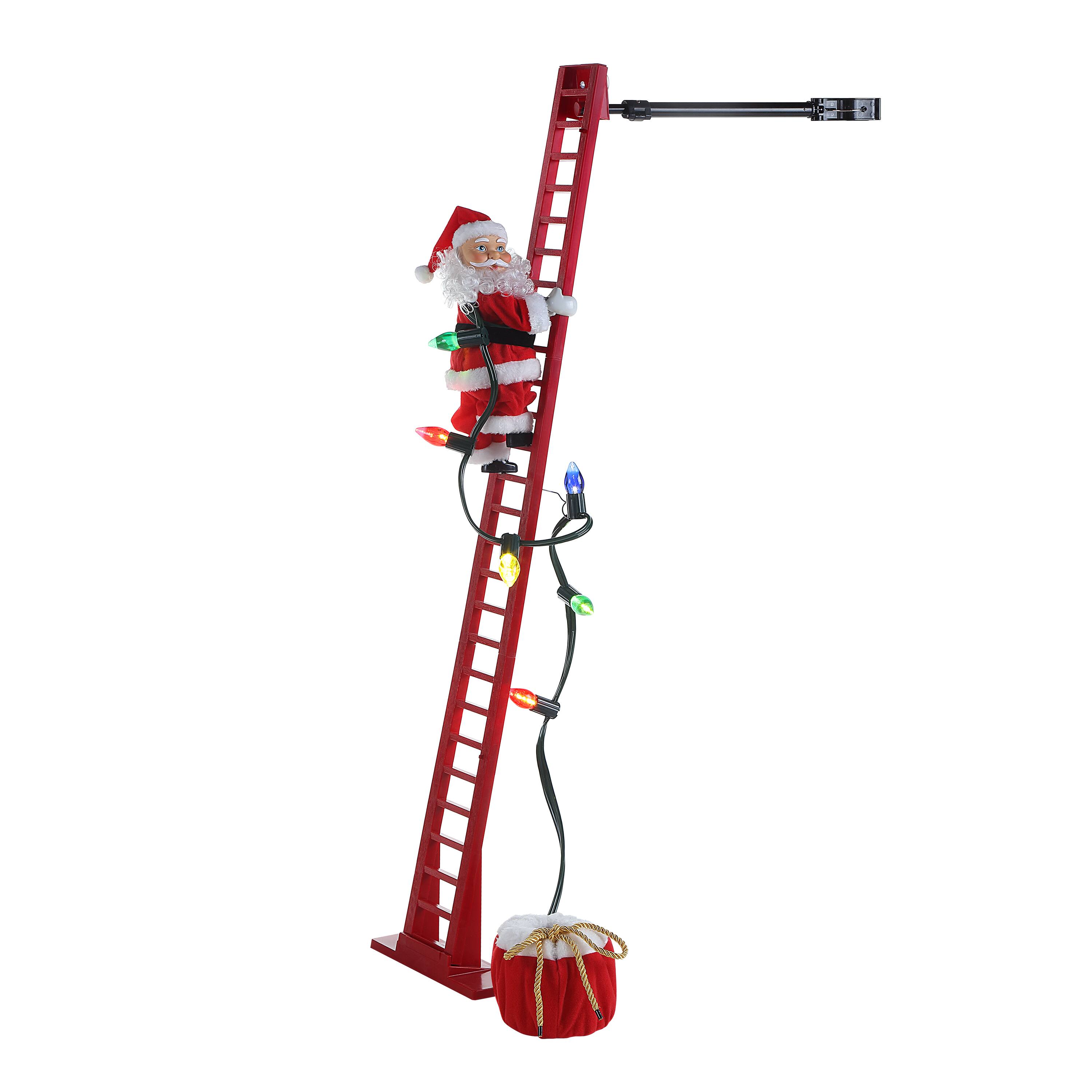 43" Super Climbing Santa with Ladder