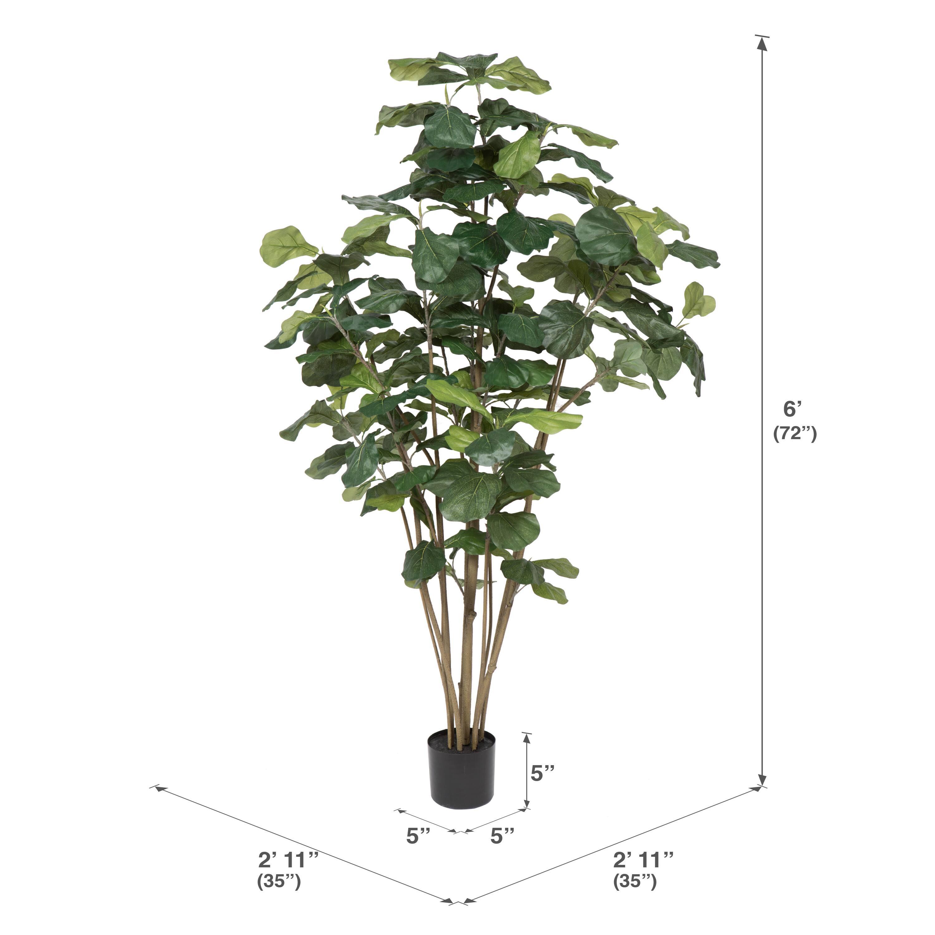 6ft. Potted Artificial Green Fiddle Tree