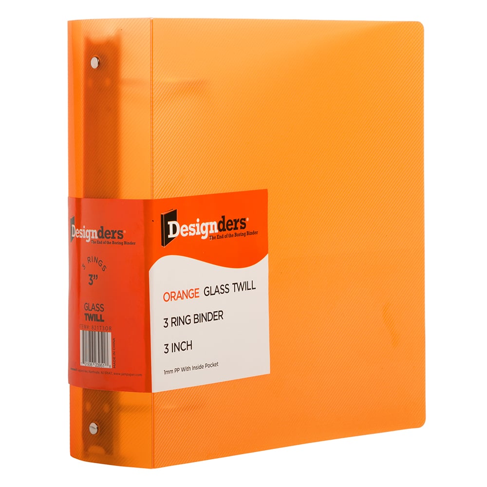 JAM Paper 3&#x22; Glass Twill Plastic 3-Ring Binder