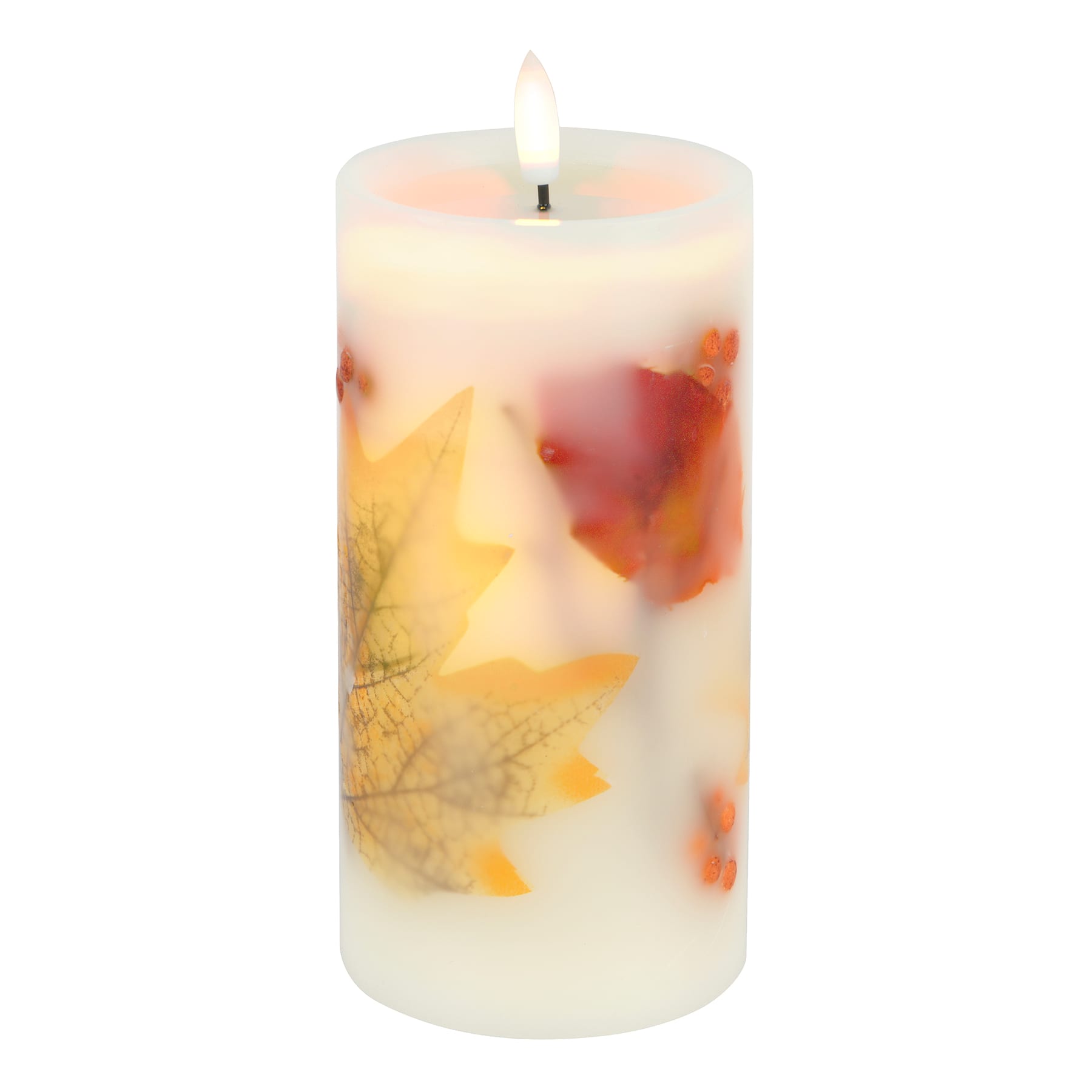 3&#x22; x 6&#x22; Maple Leaf LED Pillar Candle by Ashland&#xAE;