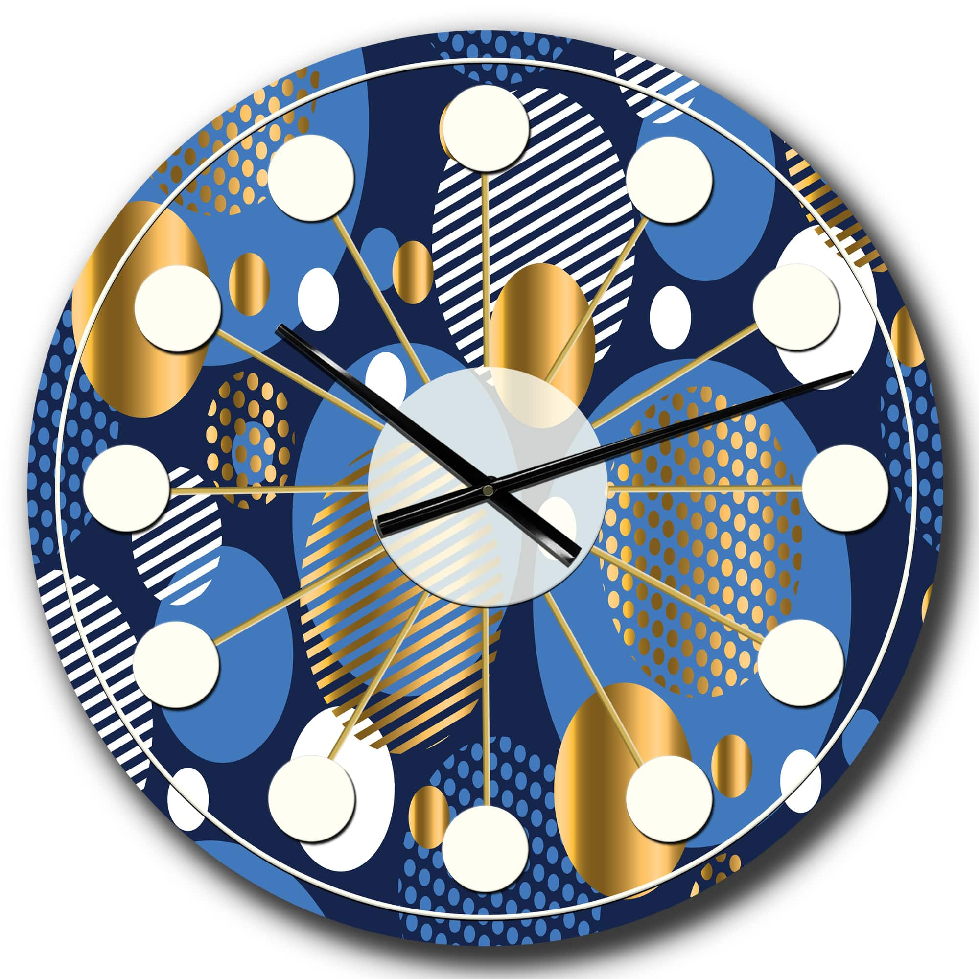 Designart Circular Abstract Retro Geometric XI Mid-Century Modern Wall Clock