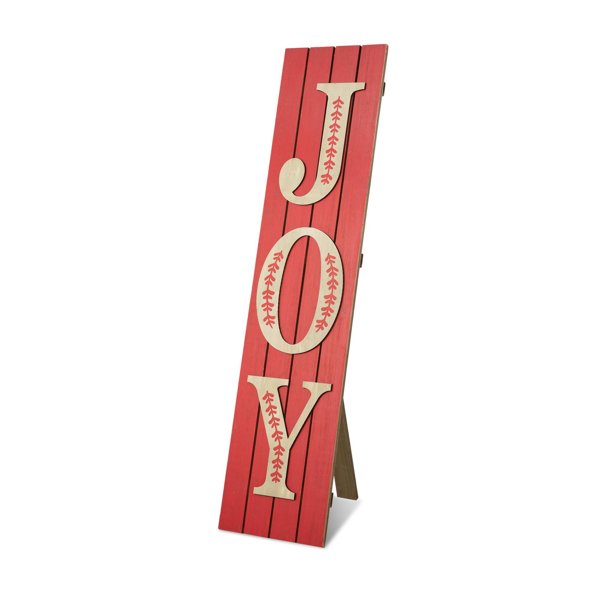Glitzhome&#xAE; 42&#x22; Christmas JOY Wood Porch Sign