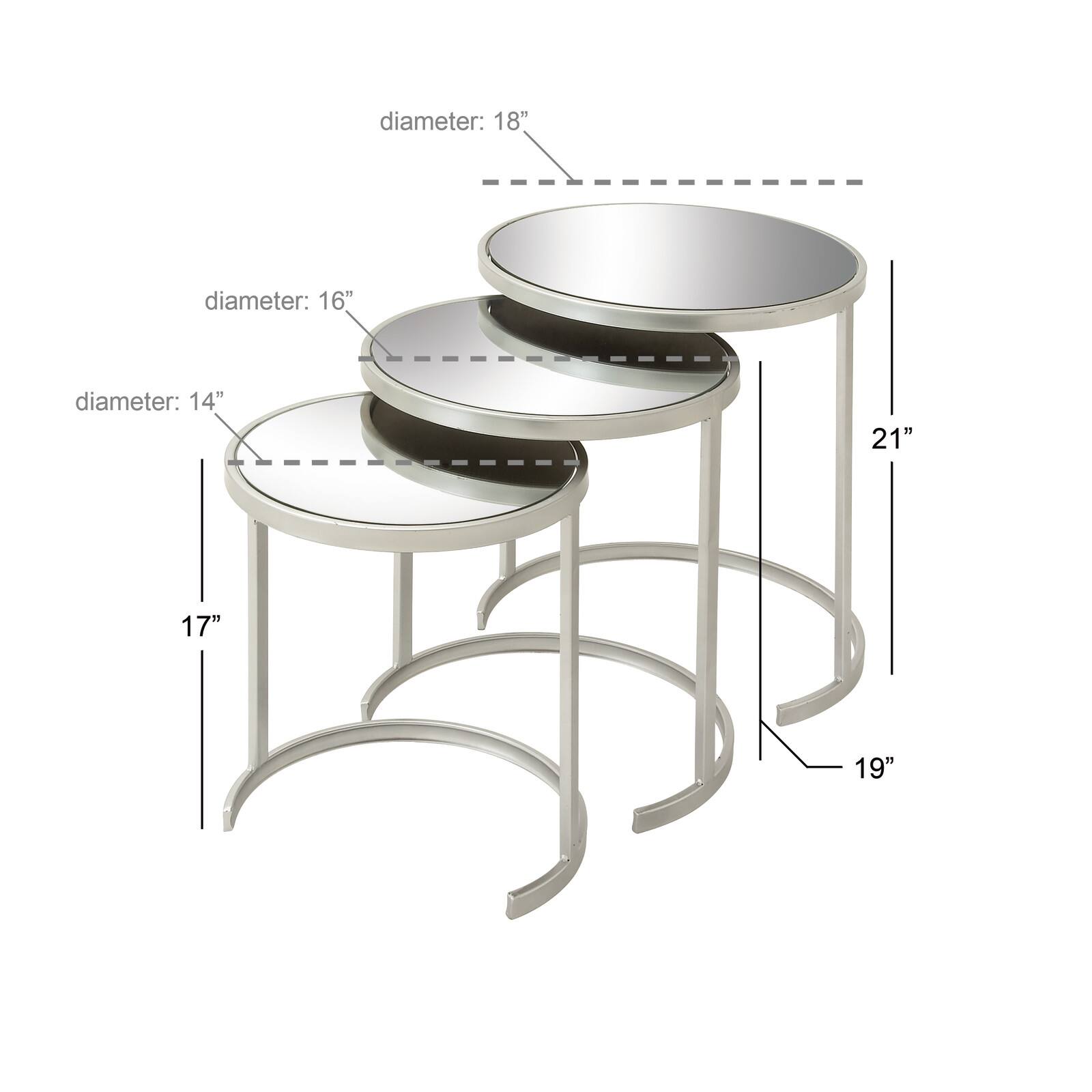 Contemporary Metal Accent Table Set