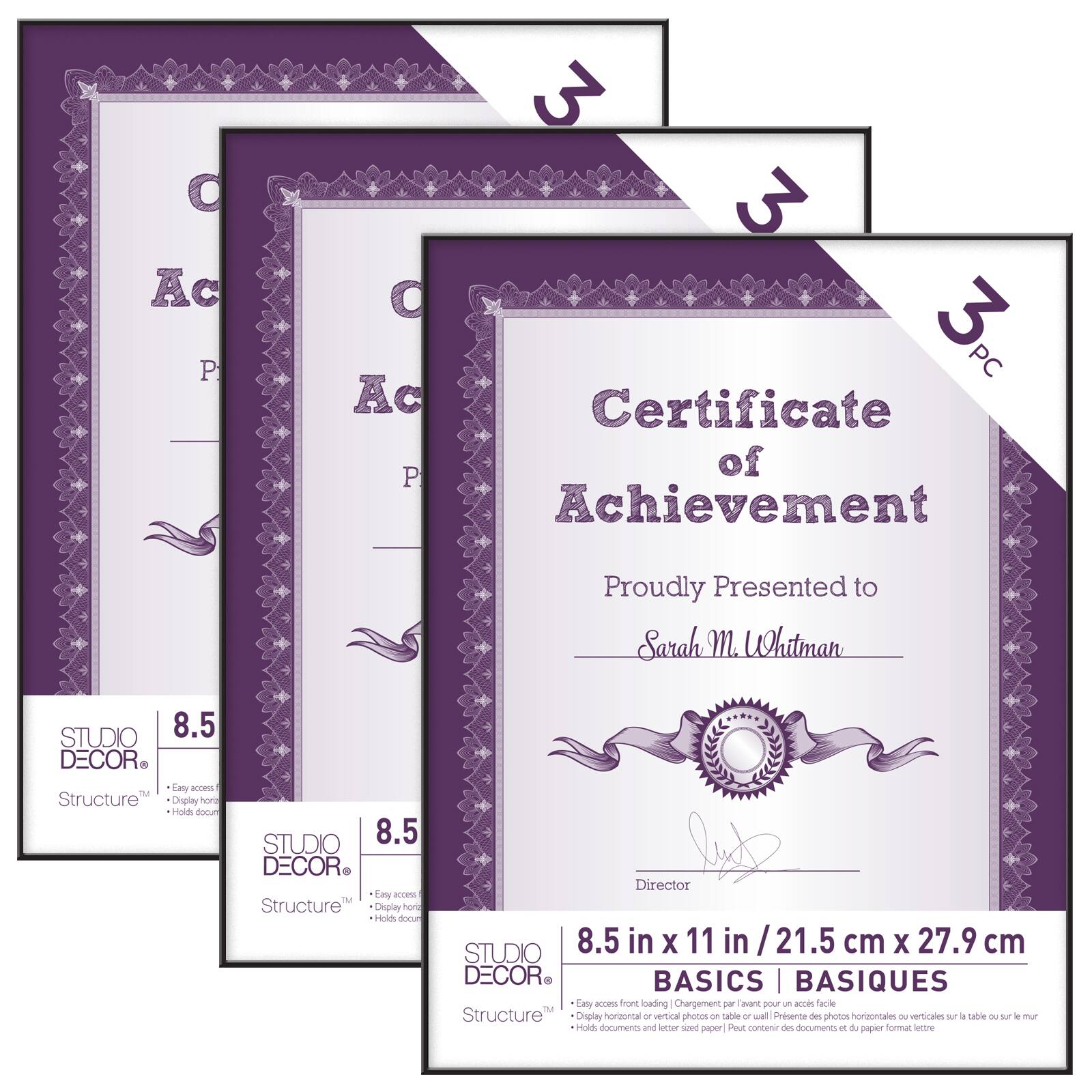 12 Packs: 3 ct. (36 total) Black 8.5" x 11" Frame, Basics by Studio Décor®