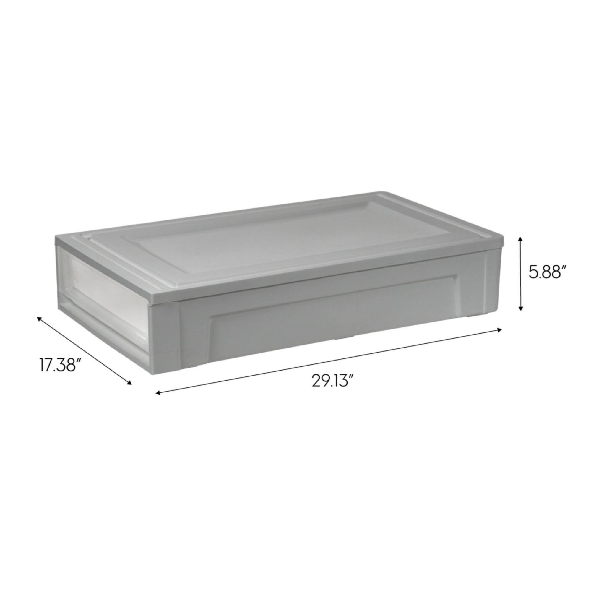 IRIS&#xAE; 27.5qt. Gray &#x26; Clear Underbed Storage Drawer