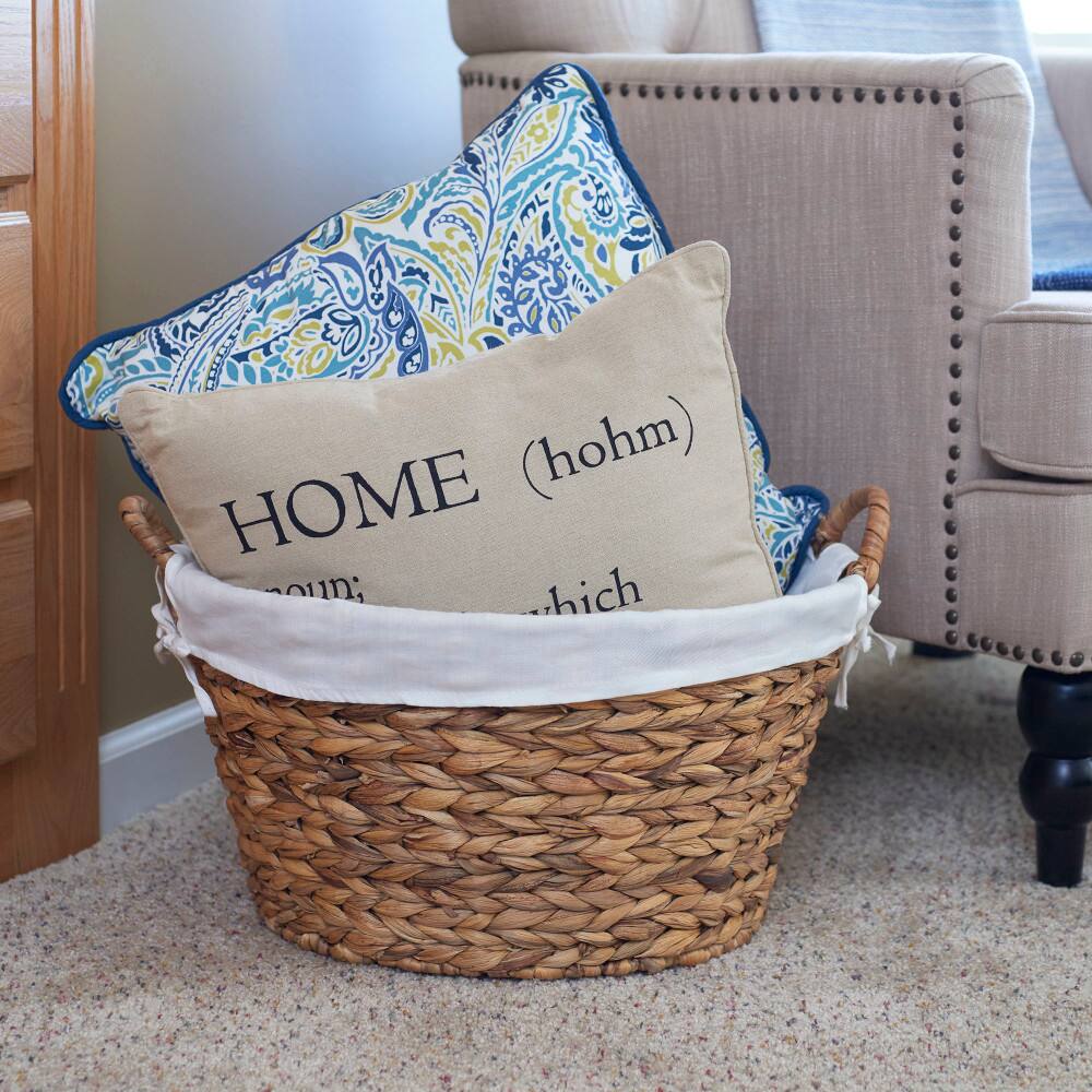 Household Essentials 12.5&#x22; Round Wicker Laundry Basket with Handles