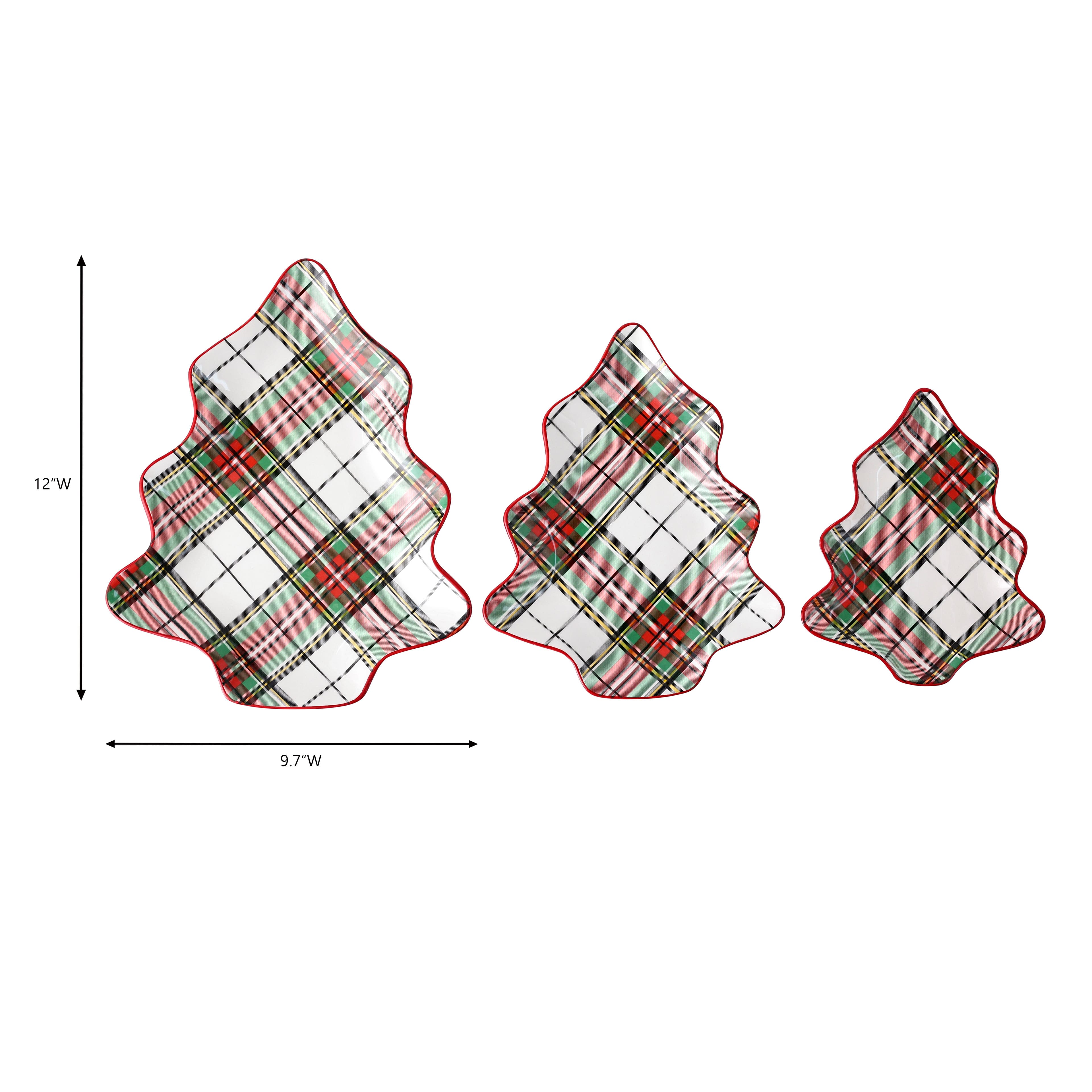 Plaid Ceramic Tree Plate Set by Ashland&#xAE;