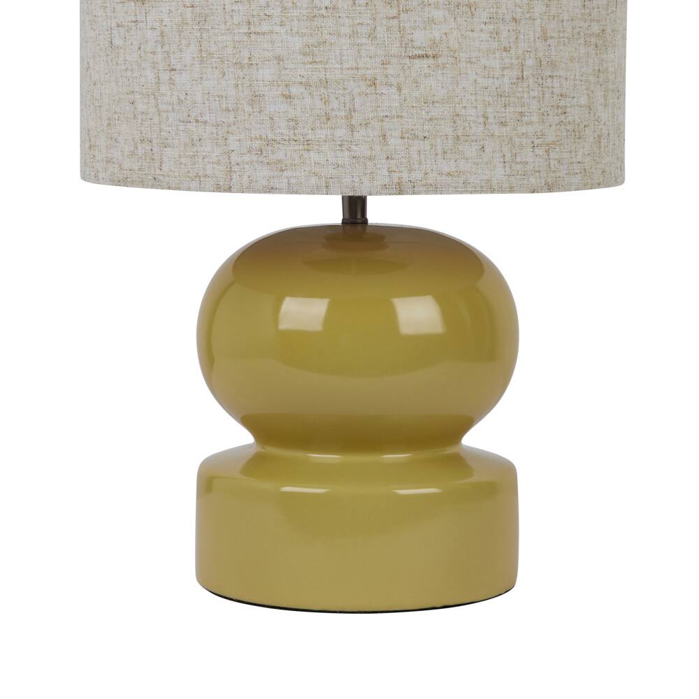 Hello Honey® 19" Green Modern Ceramic Table Lamp with Fabric Shade
