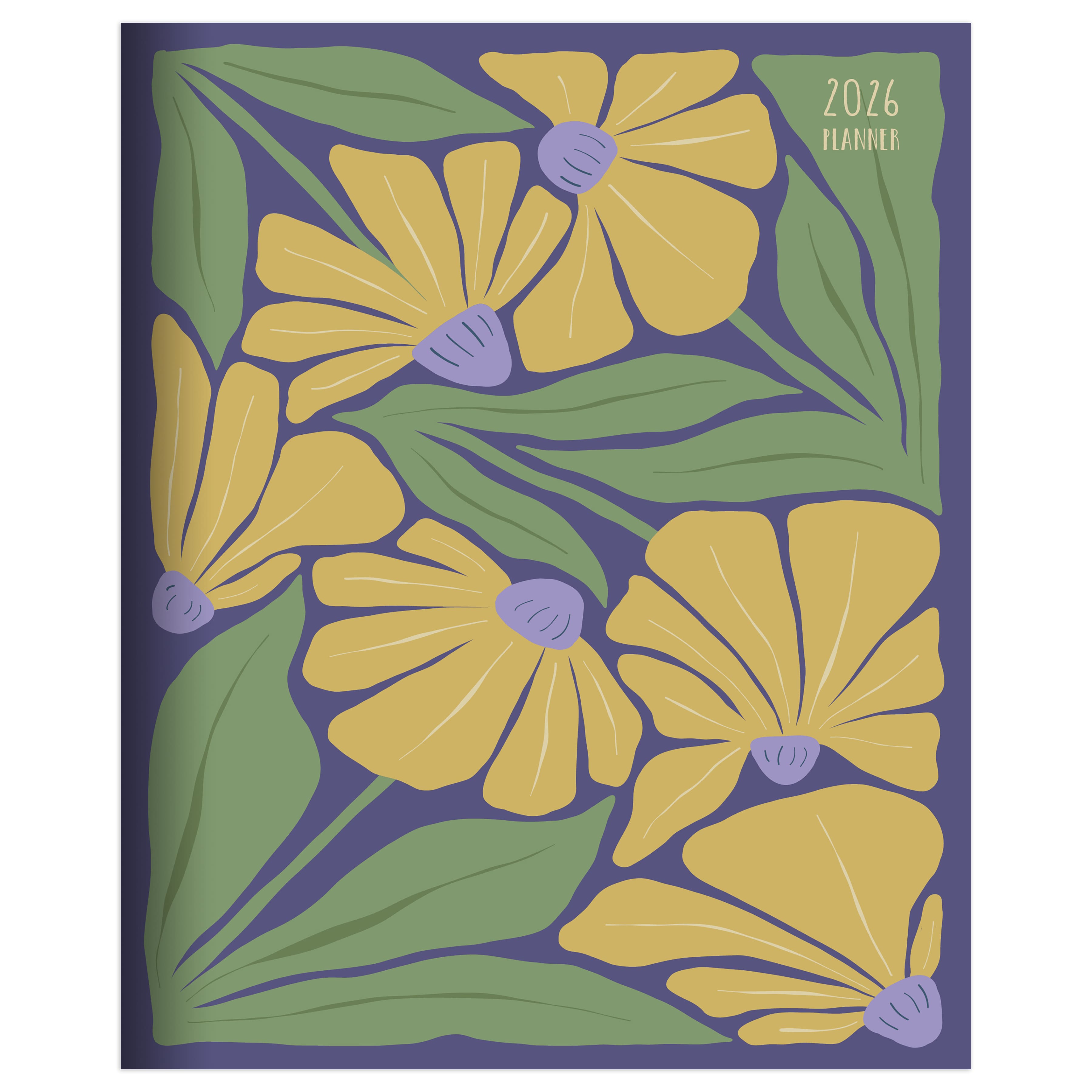 2026 Goldenrod Flowers Medium Monthly Planner