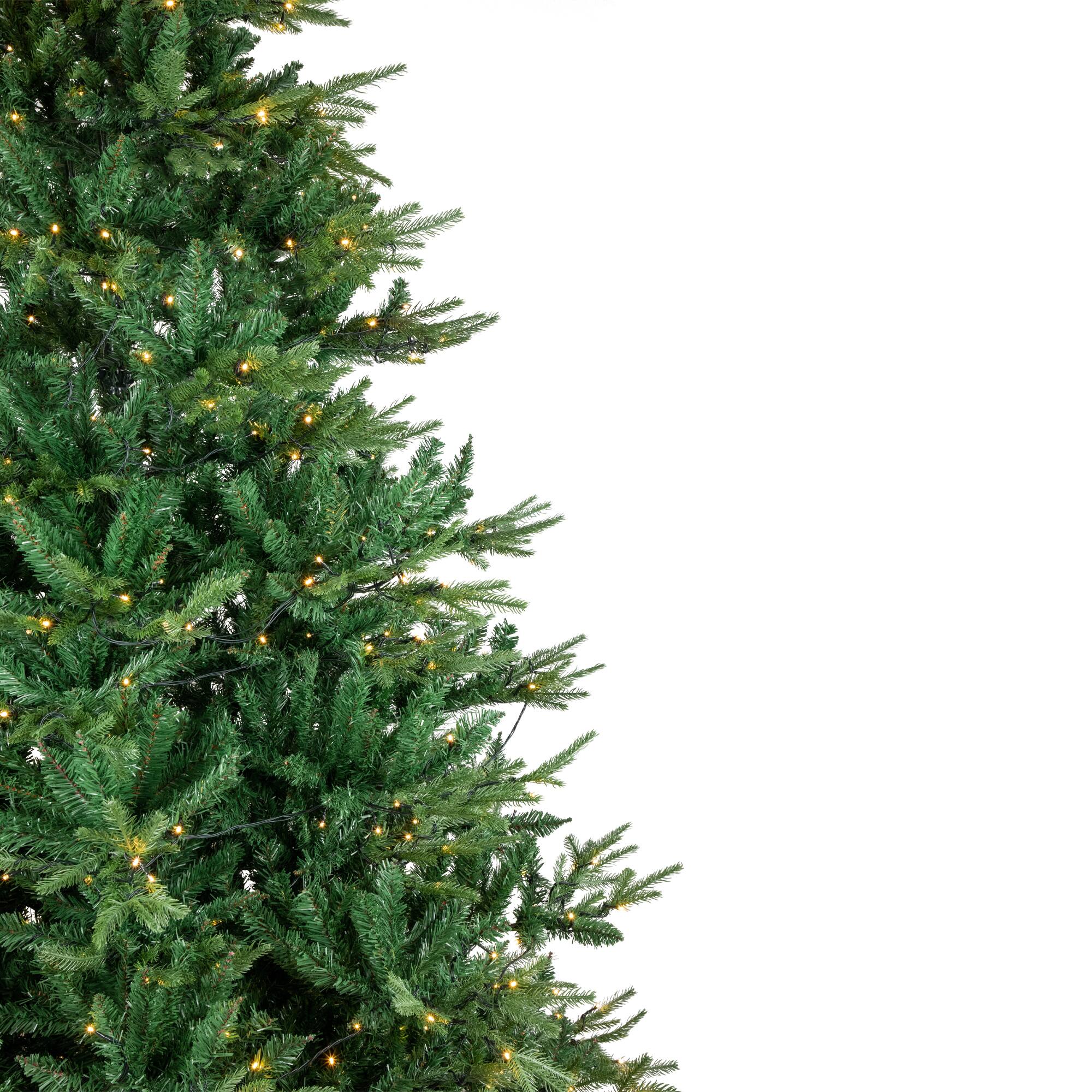 6.5ft. Pre-Lit Juniper Pine Artificial Christmas Tree, Warm White LED Lights