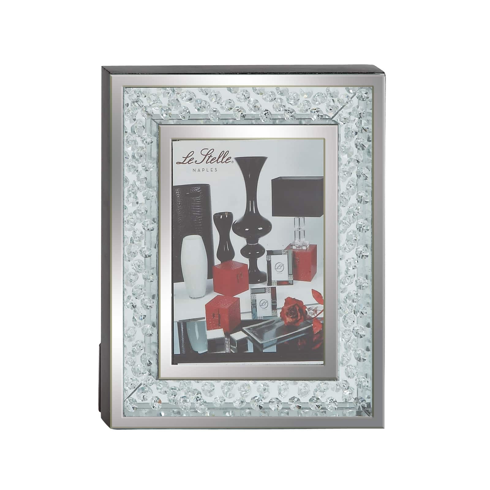 Silver &#x26; Clear Abstract Glam Glass 5&#x22; x 7&#x22; Frame