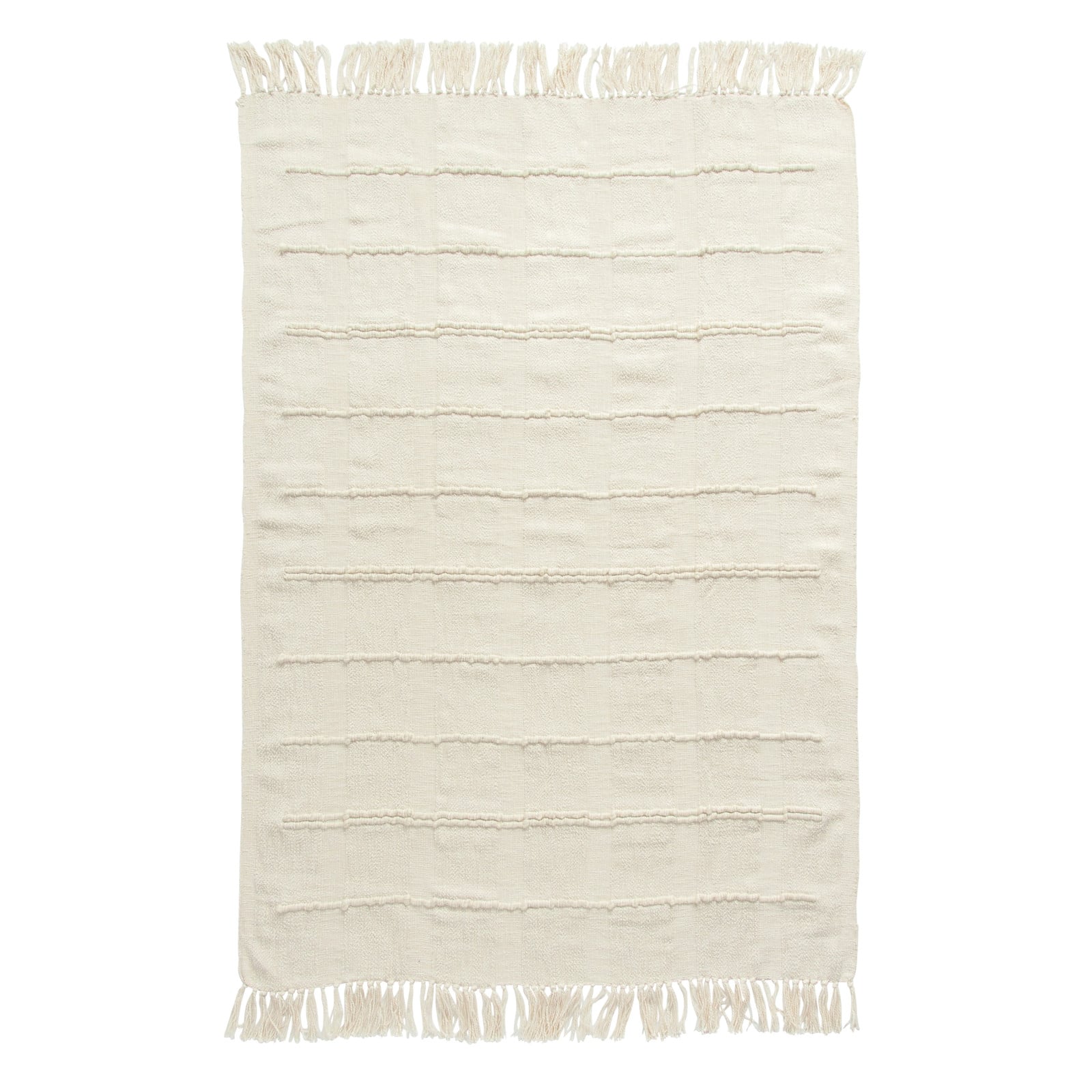 Hello Honey® Cream Cotton Blend Chenille Throw with Fringe