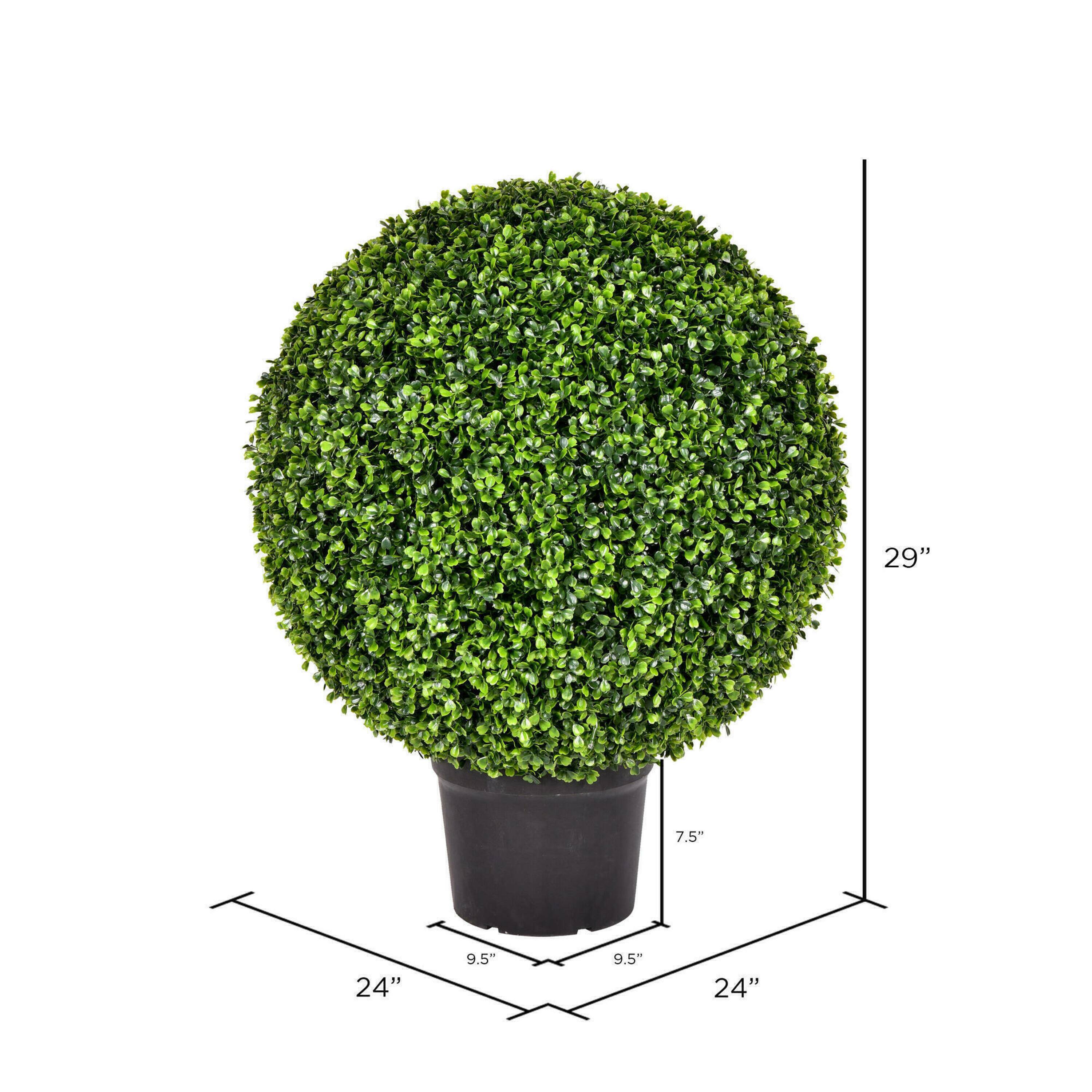 24" Artificial Green Boxwood Ball