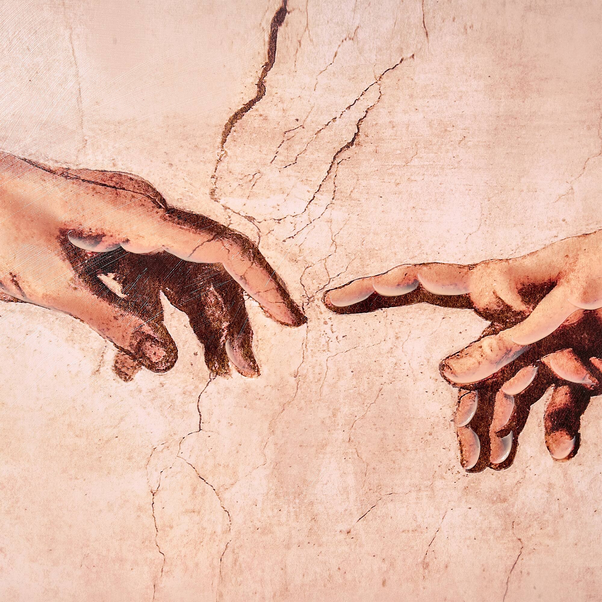 American Art Decor Ornate Framed Creation of Adam Canvas Print by Michelangelo - 30.62" x 26.75"