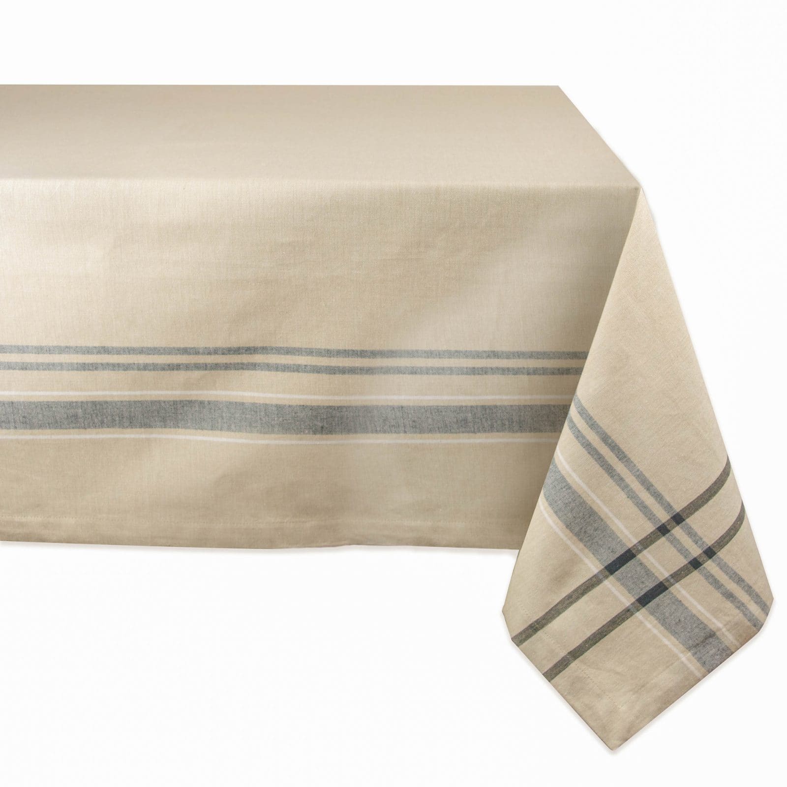 DII&#xAE; 64&#x22; Black French Stripe Tablecloth