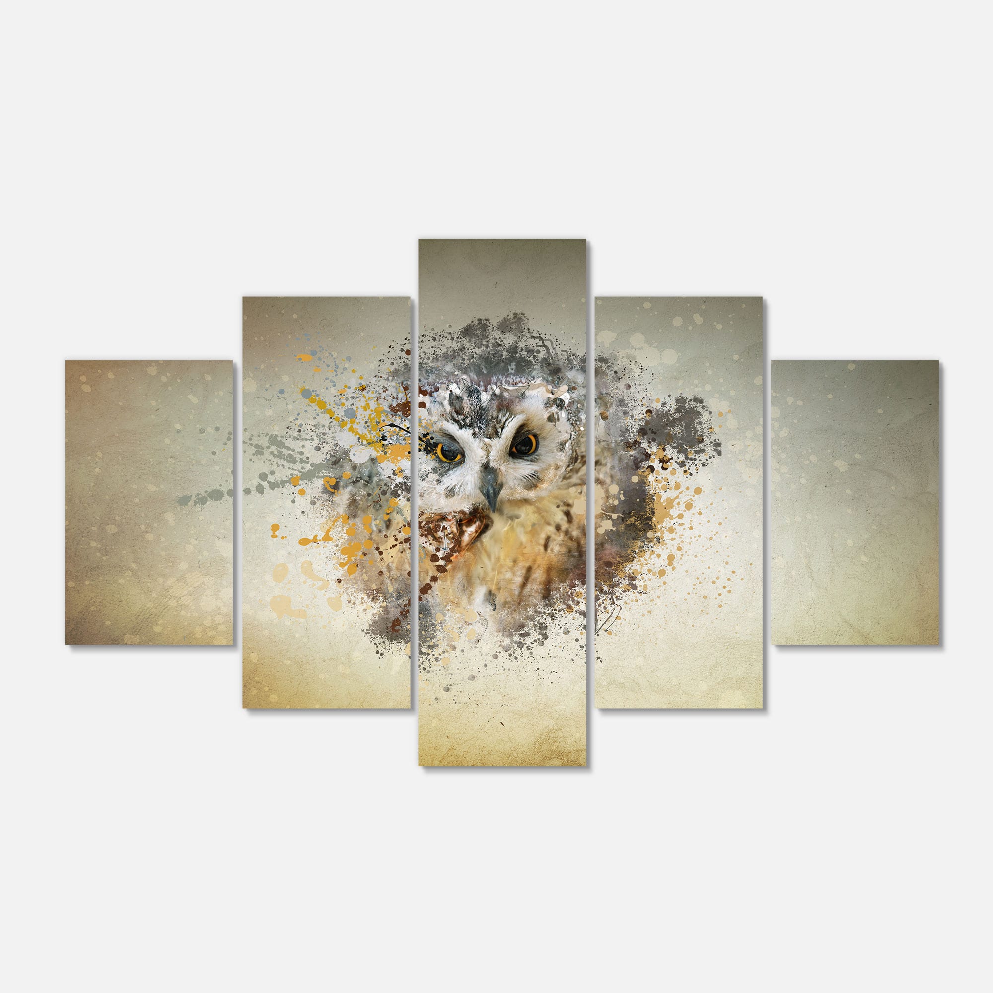 Designart - Large Gracing Owl - Animal Canvas Wall Art