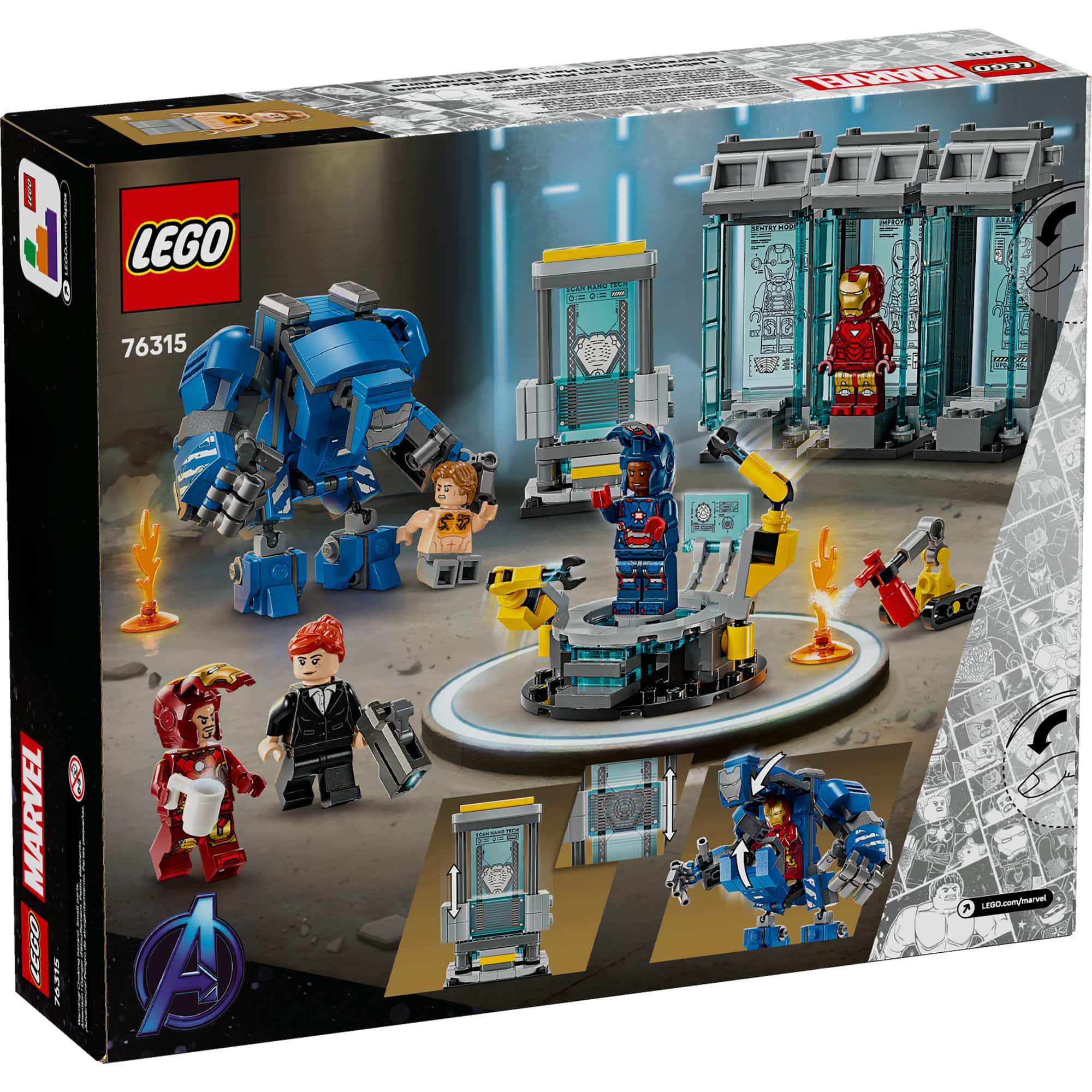 LEGO&#xAE; Marvel Iron Man&#x2019;s Laboratory: Hall of Armor with Minifigures 76315