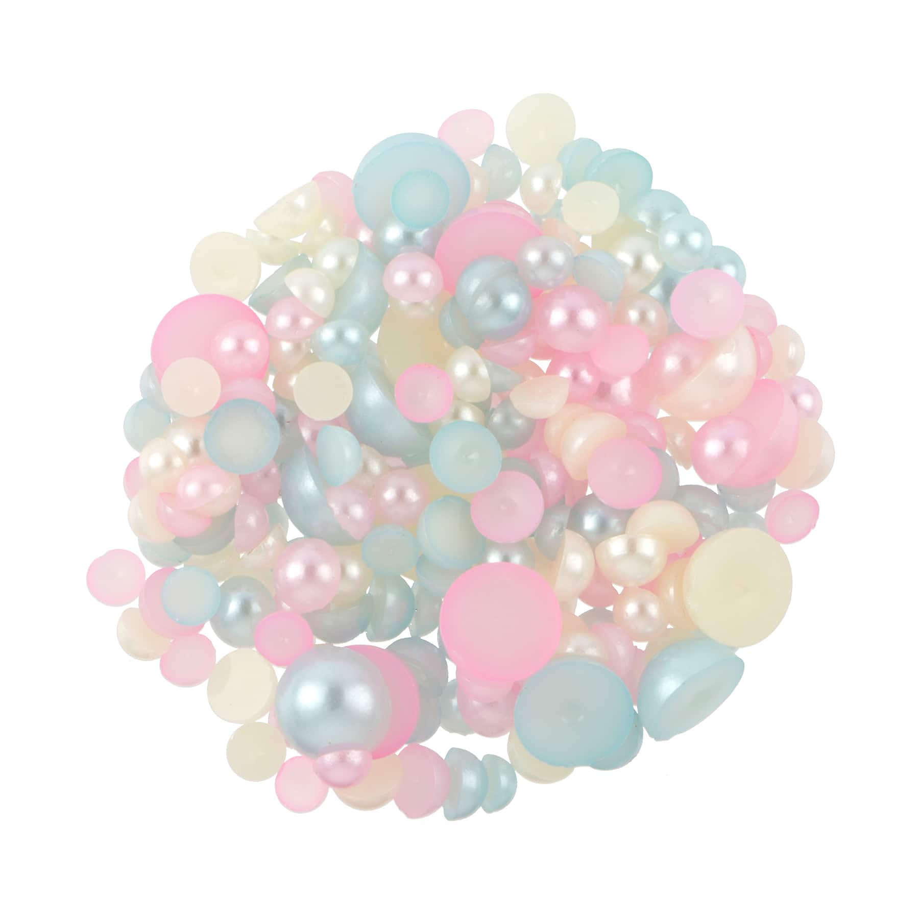 Pink & Ivory Plastic Round Flatback Pearl Mix, 5,100ct. by Bead Landing™