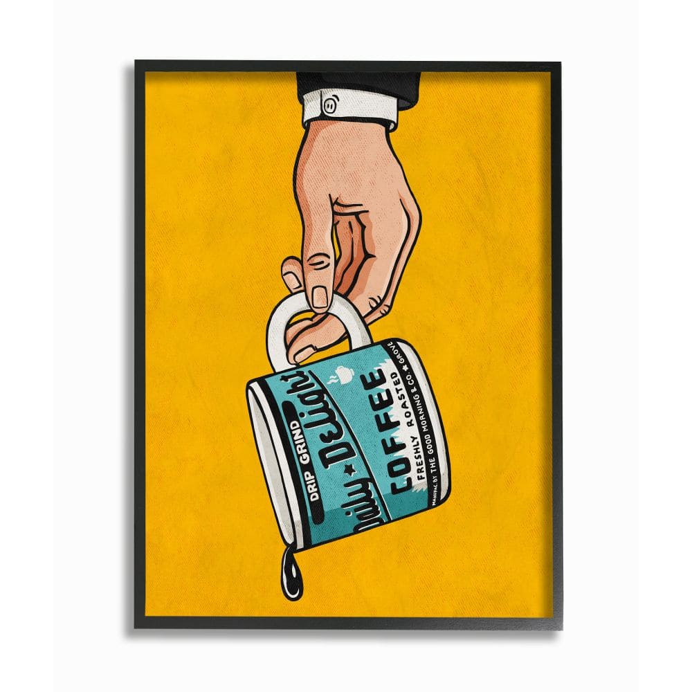 Stupell Industries Drip Coffee Cup Vintage Comic Book Framed Giclee Textured Wall Art