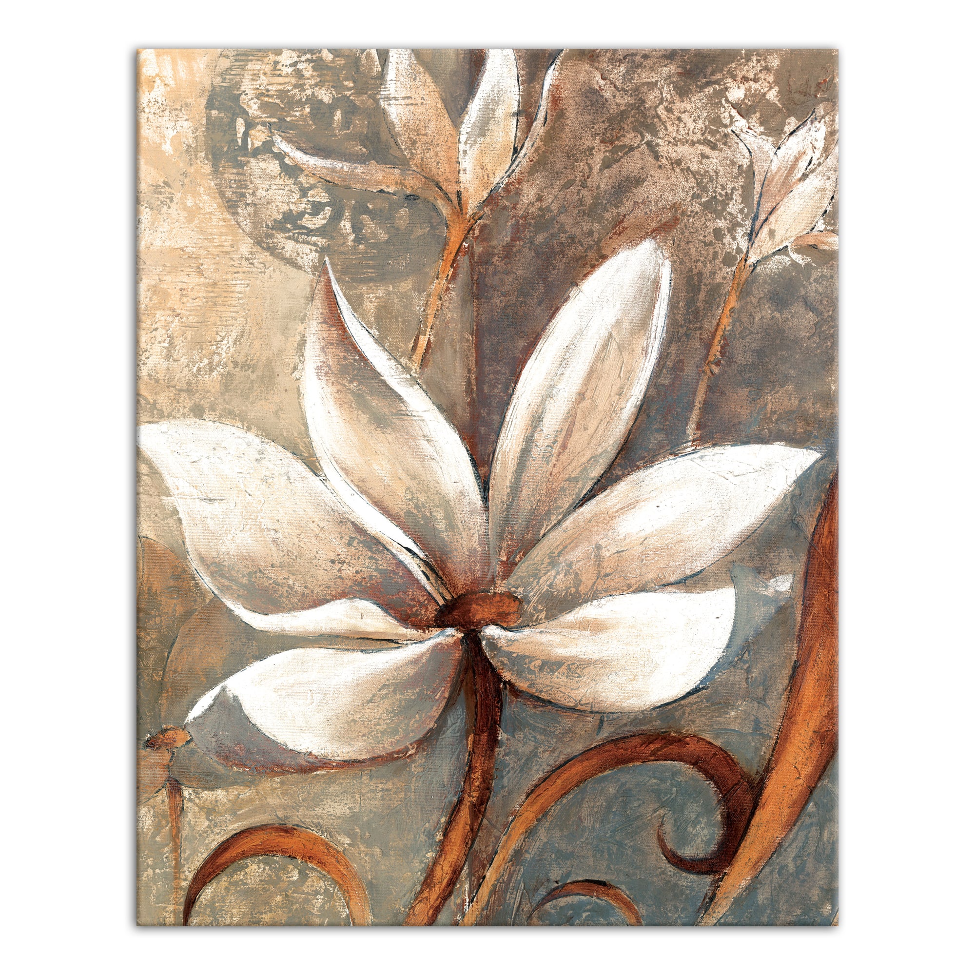 White And Copper Magnolia 16" x 20" Canvas Wall Art
