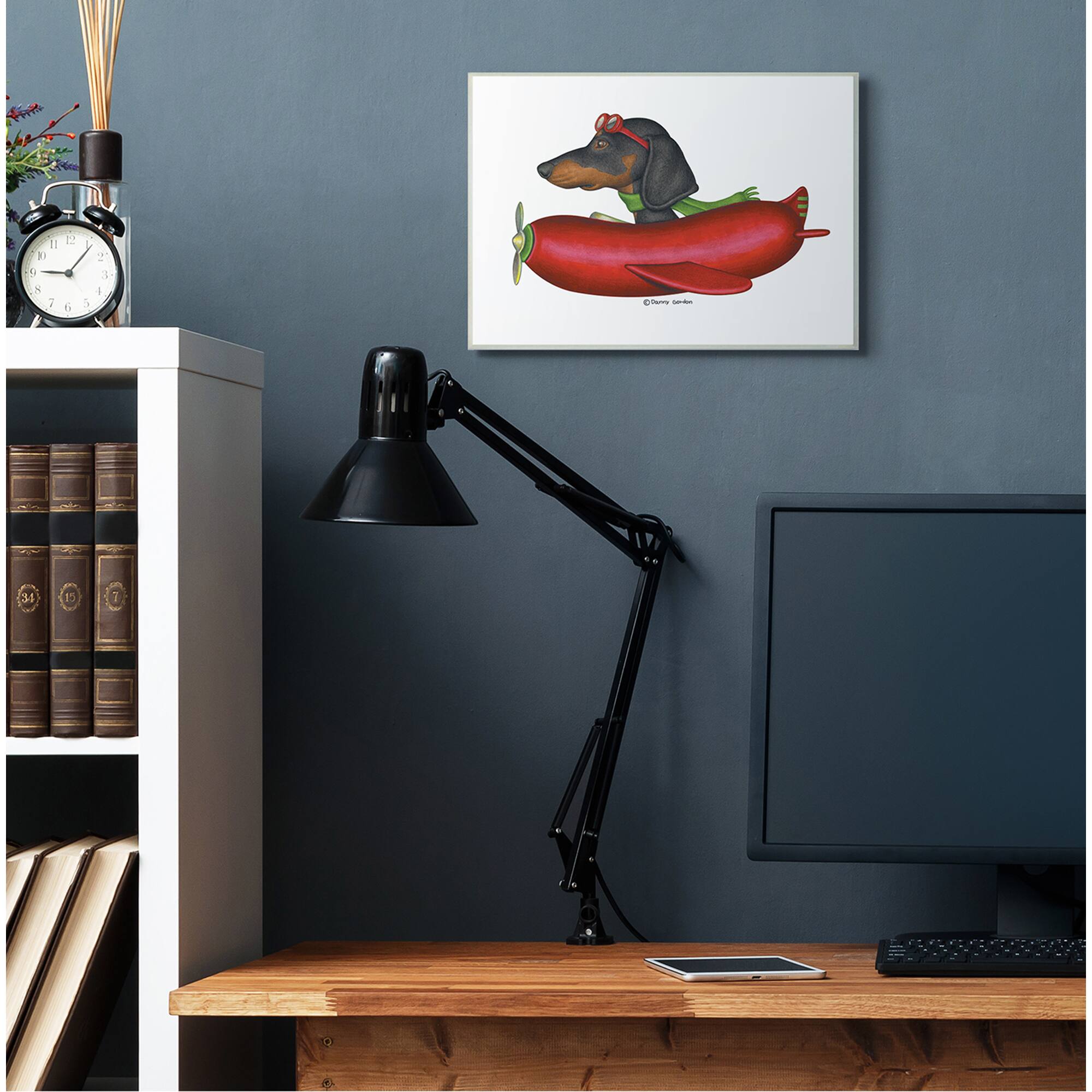 Stupell Industries Dachshund Flying in Weenie Mobile Wall Plaque