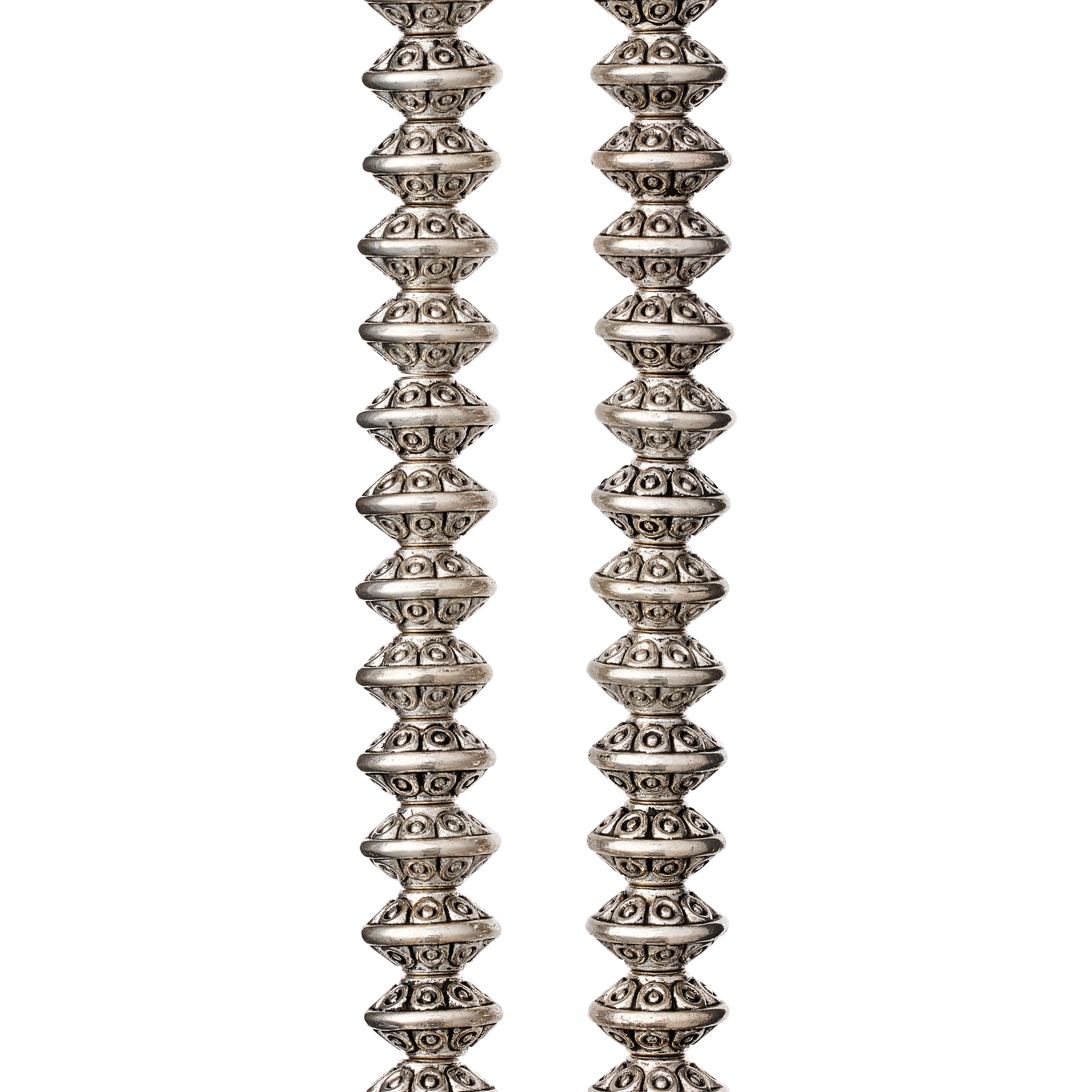 12 Pack: Antiqued Sterling Silver Plated Rondelle Beads, 8mm by Bead Landing™