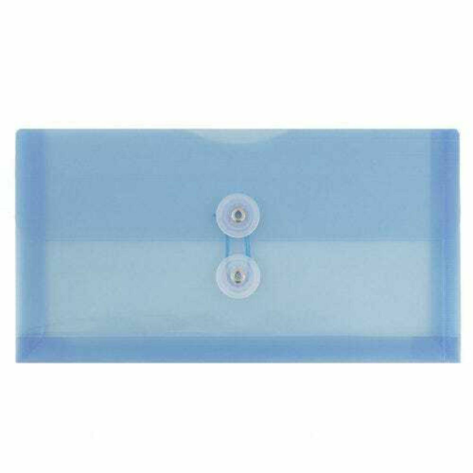 JAM Paper 5.25&#x22; x 10&#x22; Plastic #10 Business Envelope with Button and String Closure, 24ct.