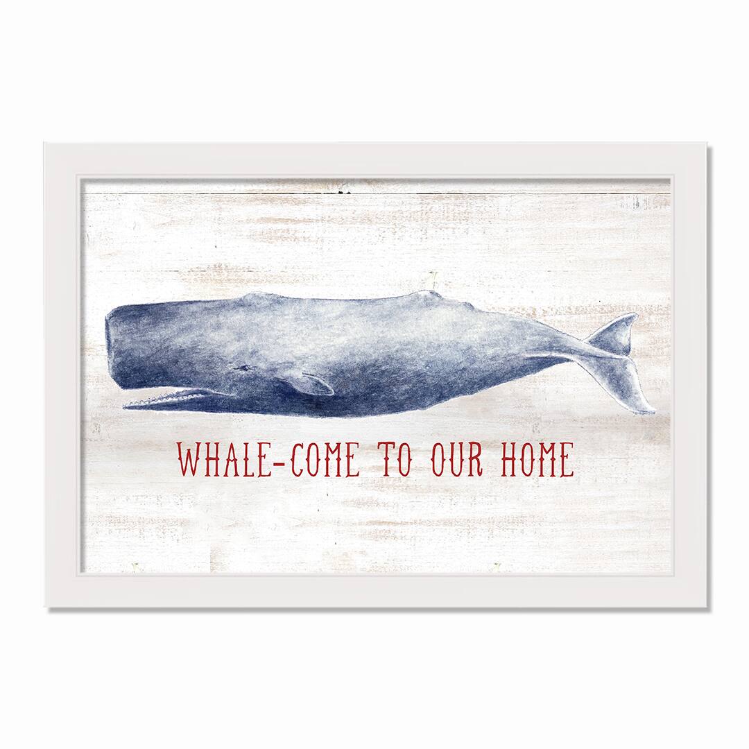 Whalecome to Our Home White Framed Nautical Wall Décor