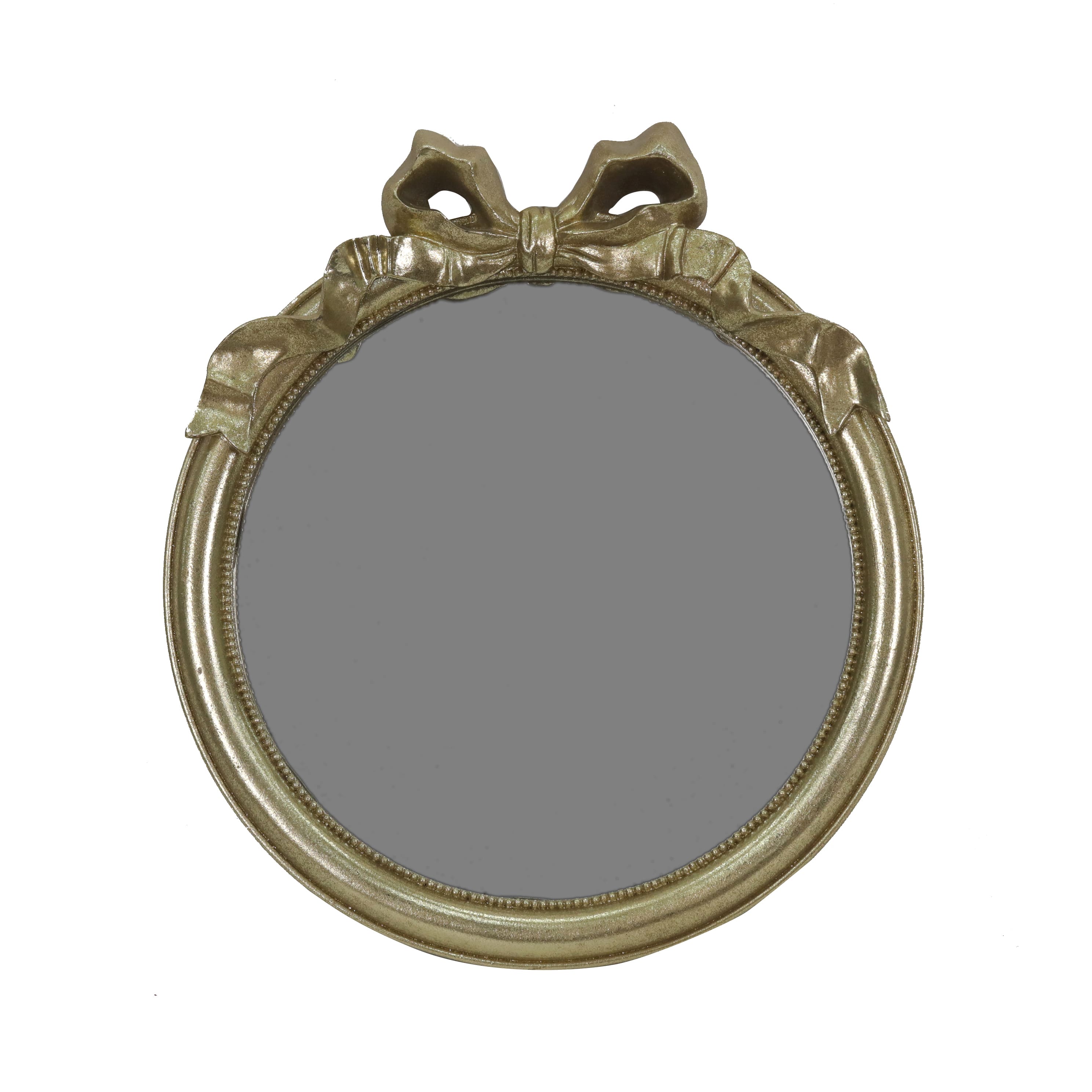 13.75&#x22; Gold Round Mirror with Bow Wall D&#xE9;cor by Ashland&#xAE;