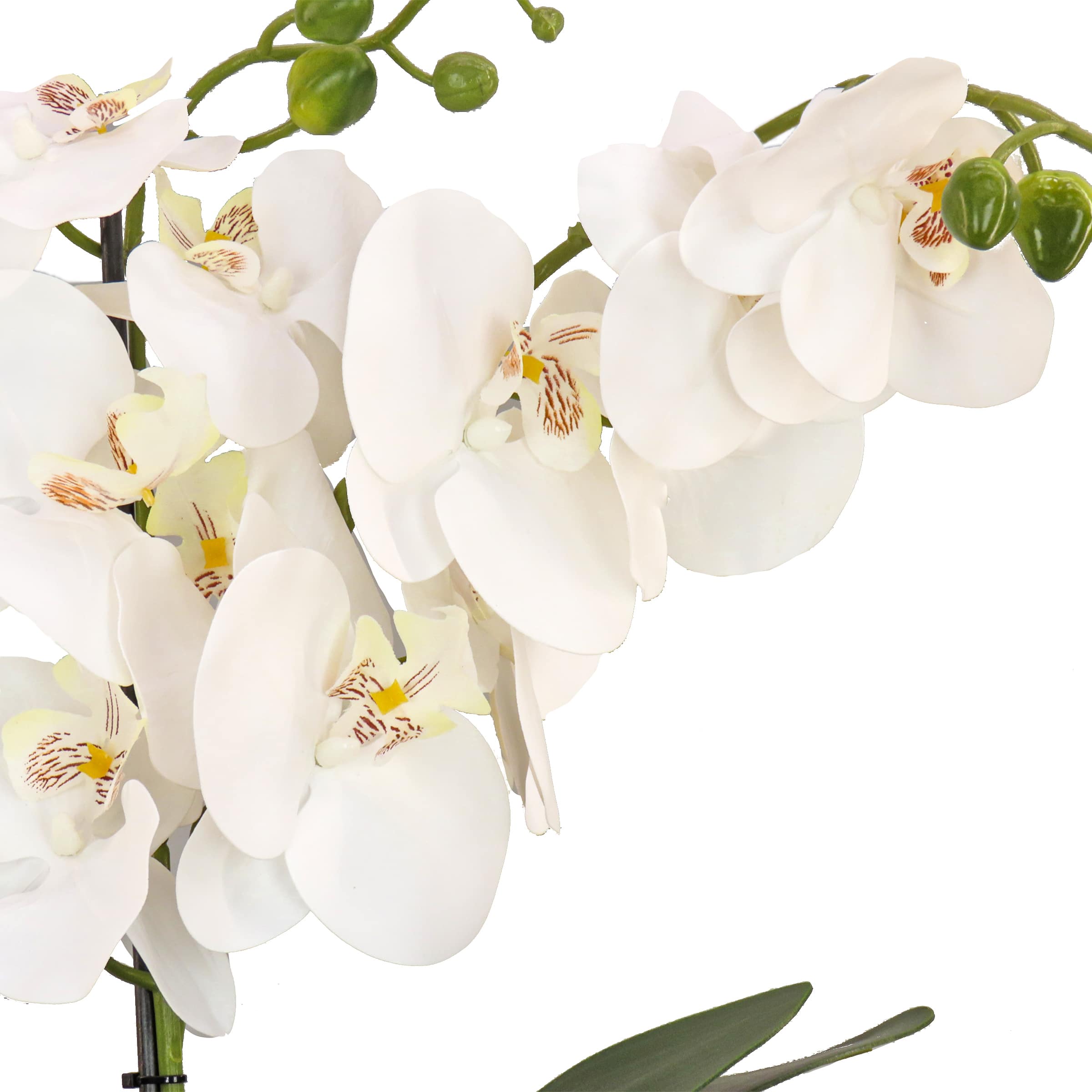 21" Pink Orchid Flower In White Basket