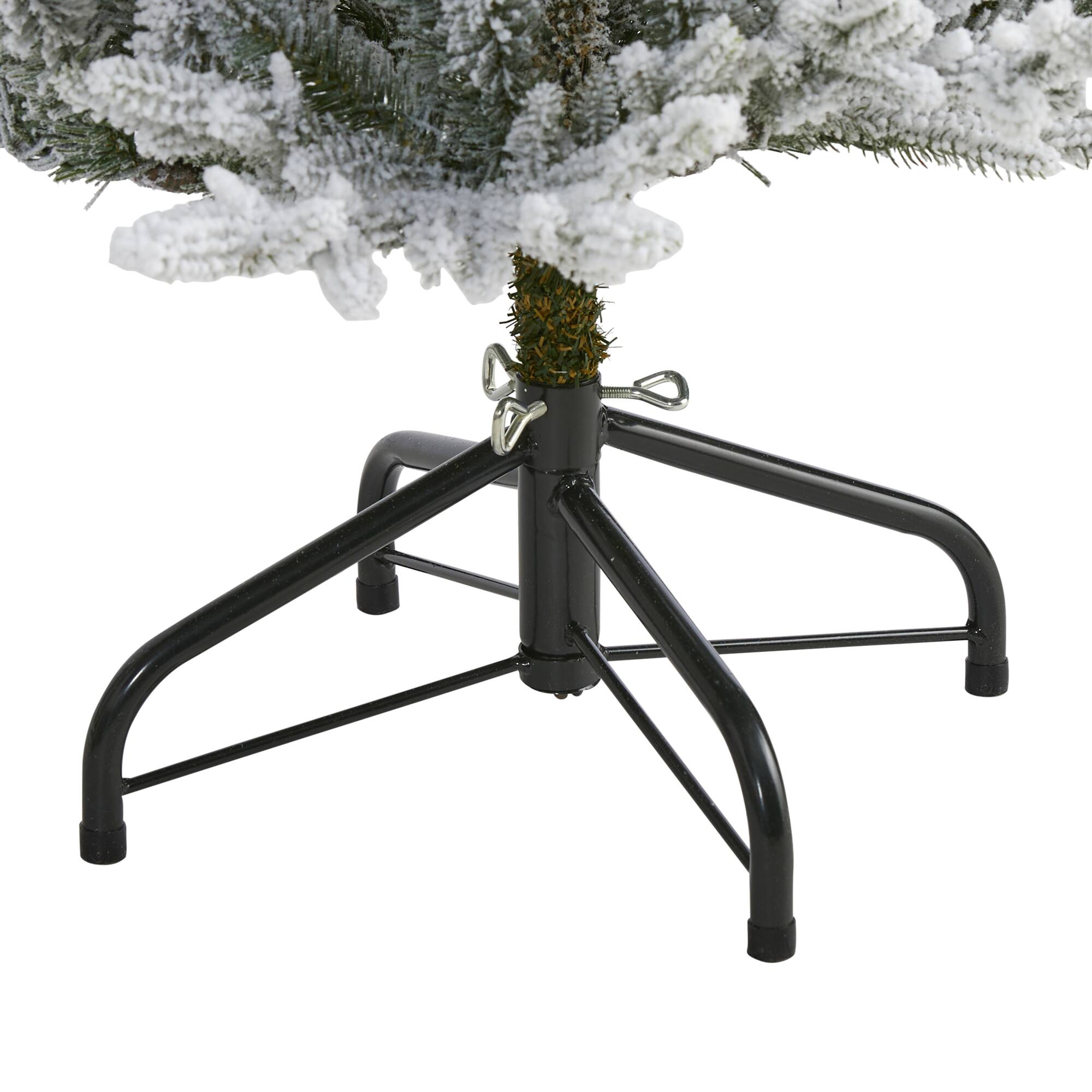 4ft. Pre-Lit Flocked Fraser Fir Artificial Christmas Tree with Warm White LED Lights