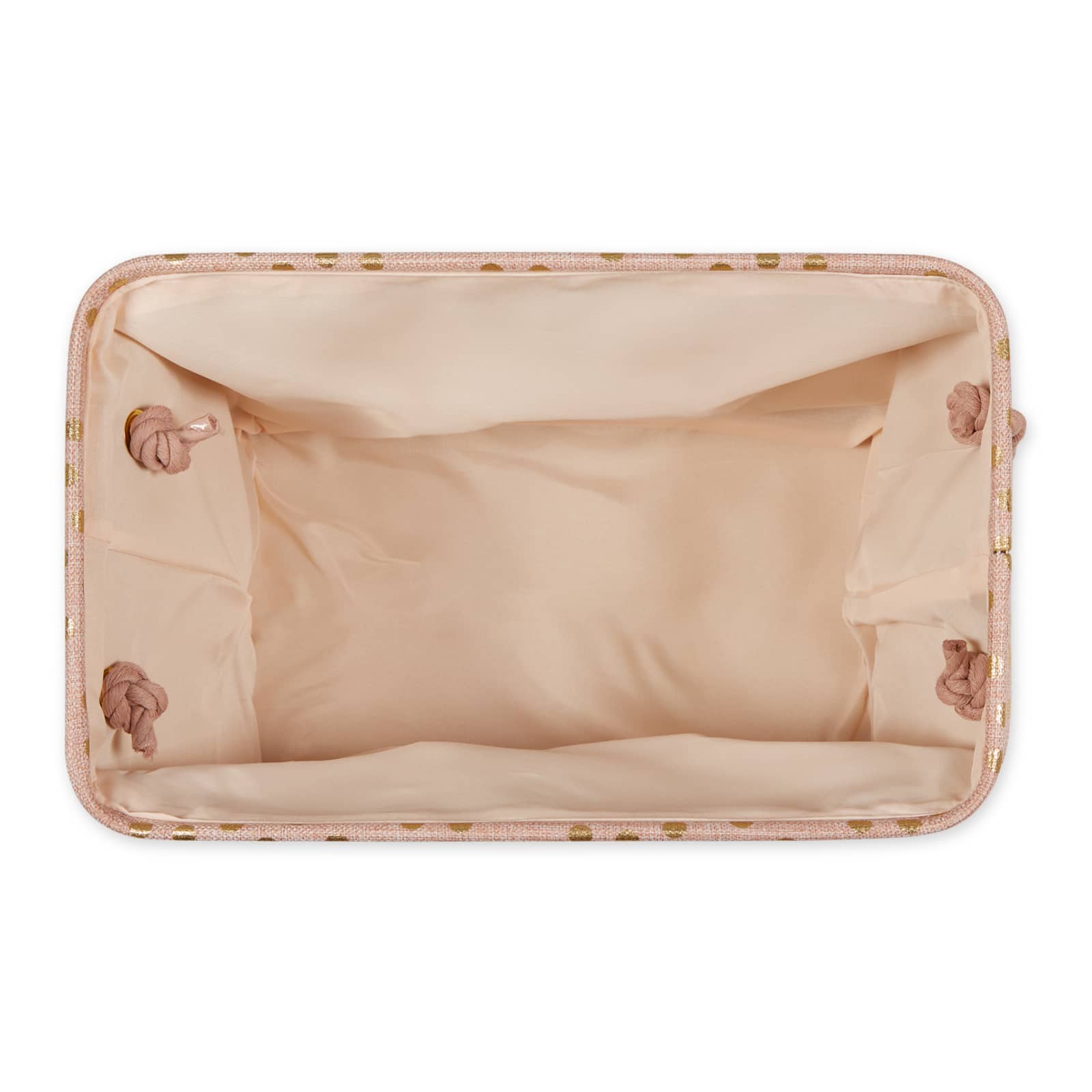 Medium Polyester Rectangle Bin With Gold Dots