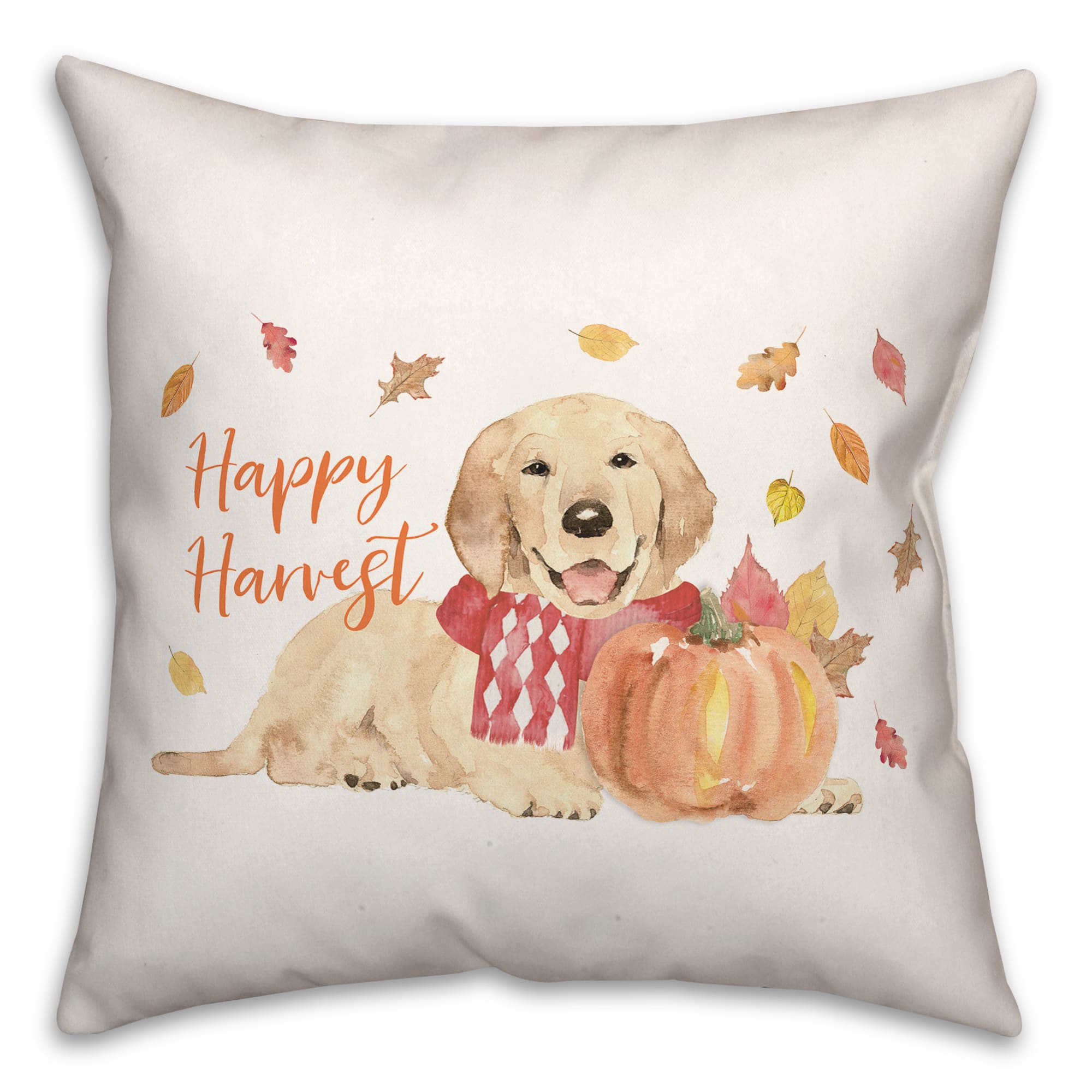 Happy Harvest Dog Throw Pillow