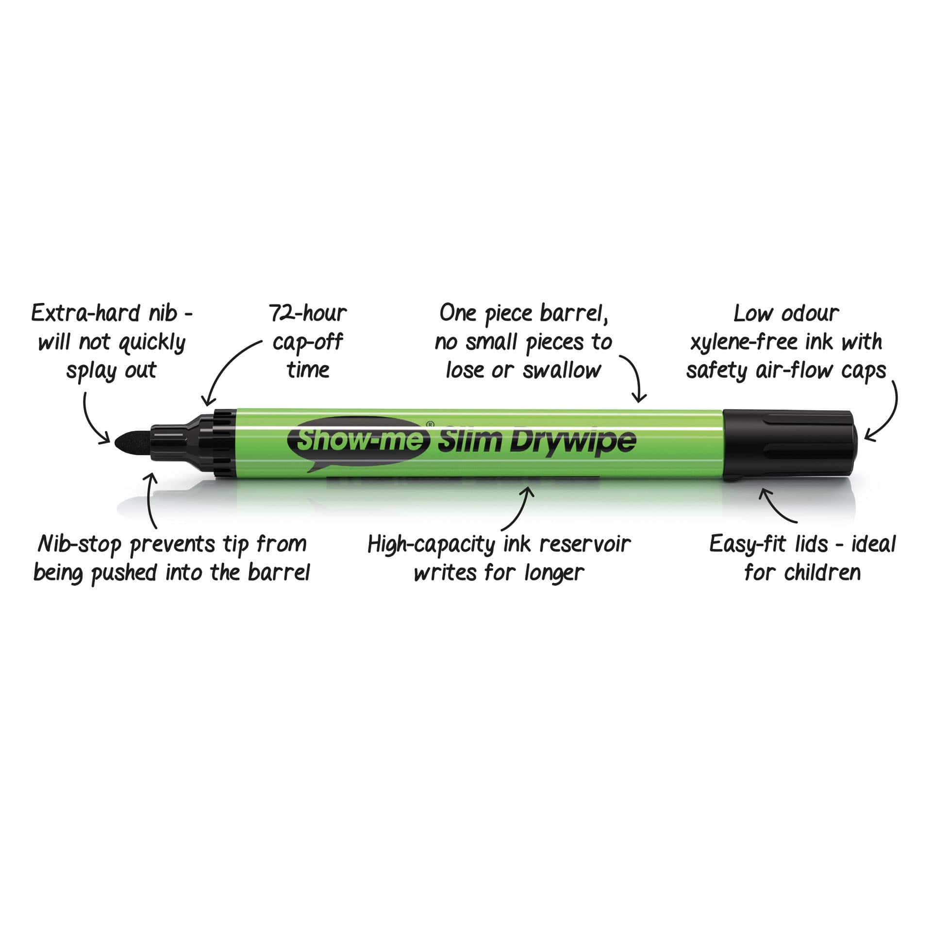 Show-me® Black Medium Tip Dry Erase Markers, 100ct.