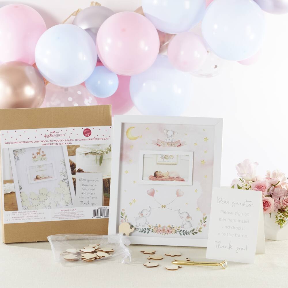 Kate Aspen® Pink Elephant Baby Shower Guest Book Alternative
