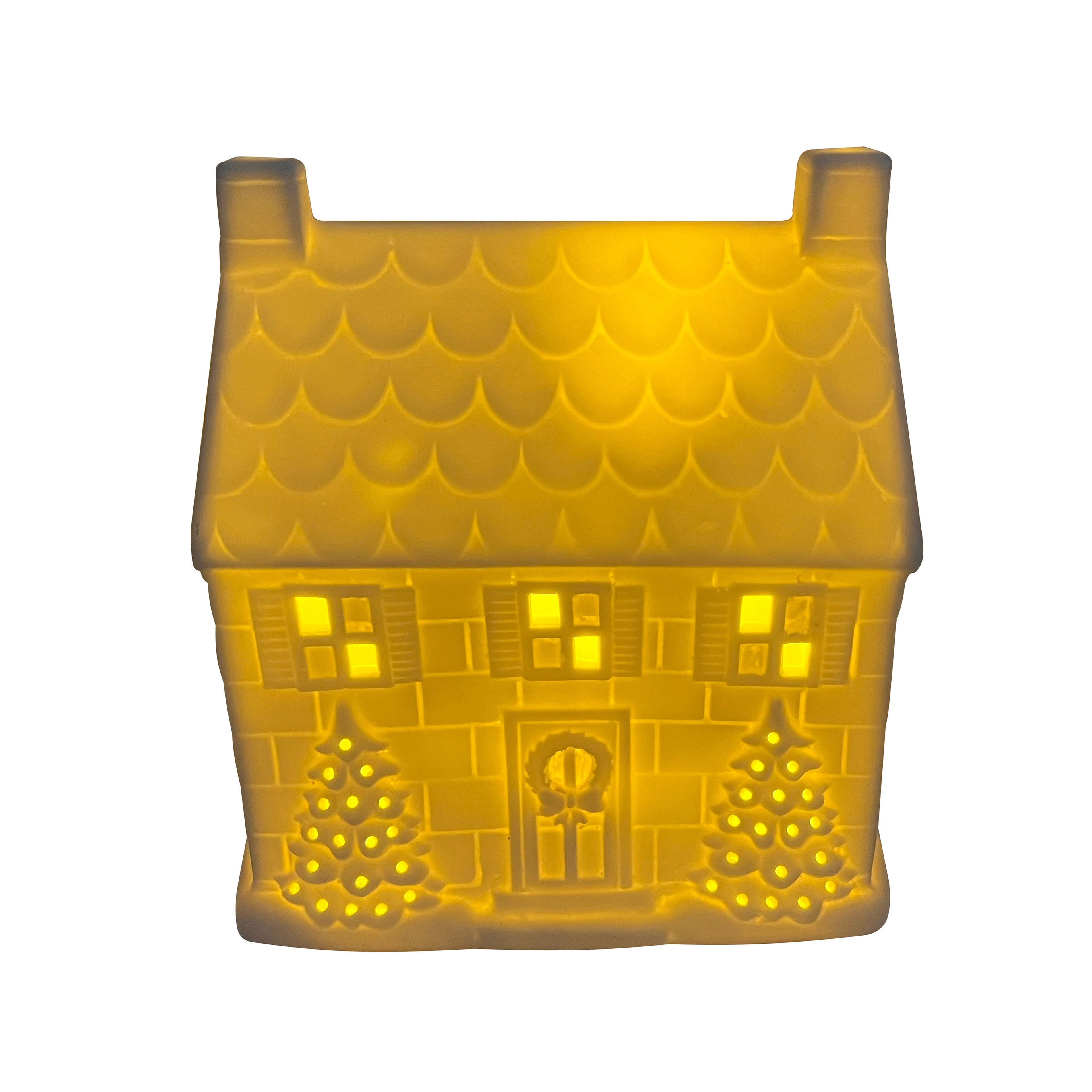 7&#x22; Holiday House DIY LED Ceramic D&#xE9;cor by Make Market&#xAE;