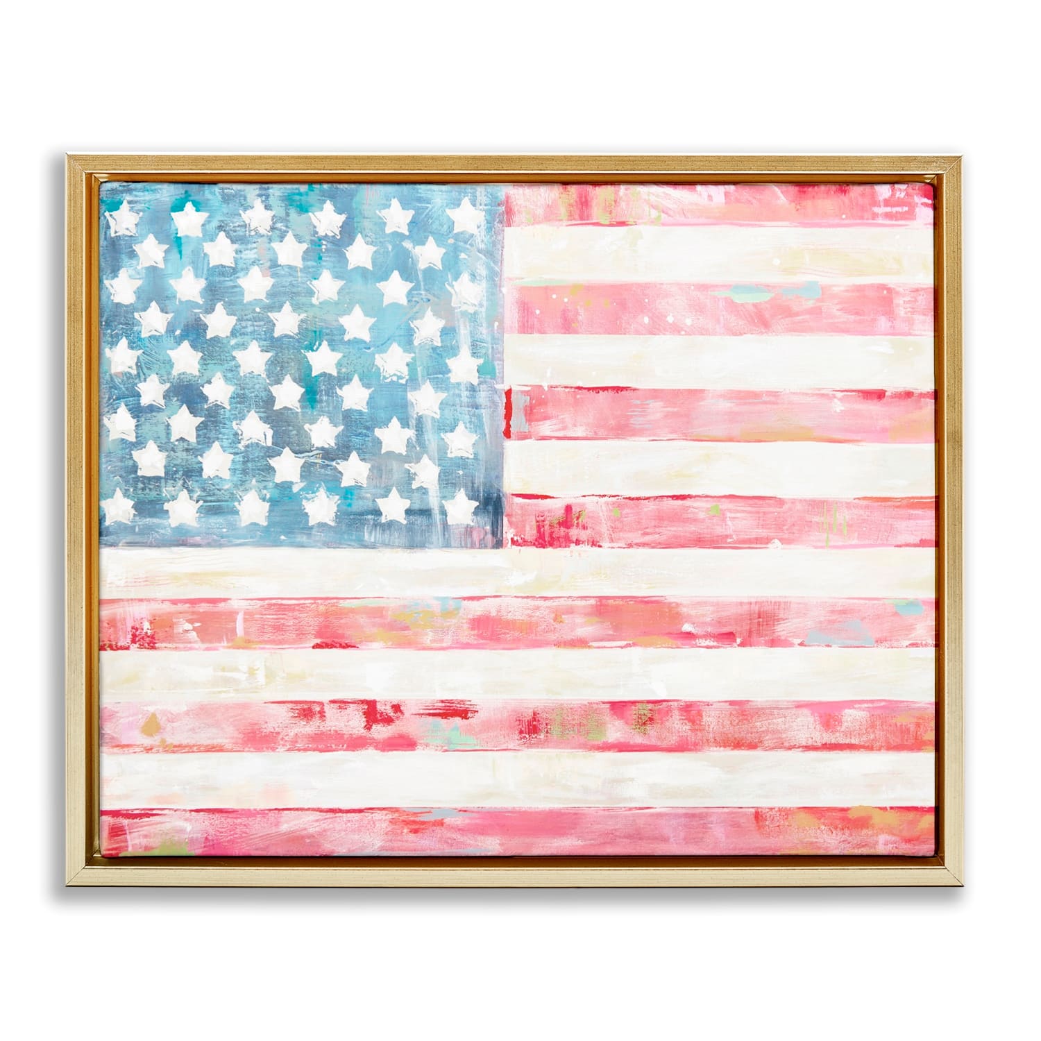 Stupell Industries Patriotic Brushed Flag Floater Framed Art