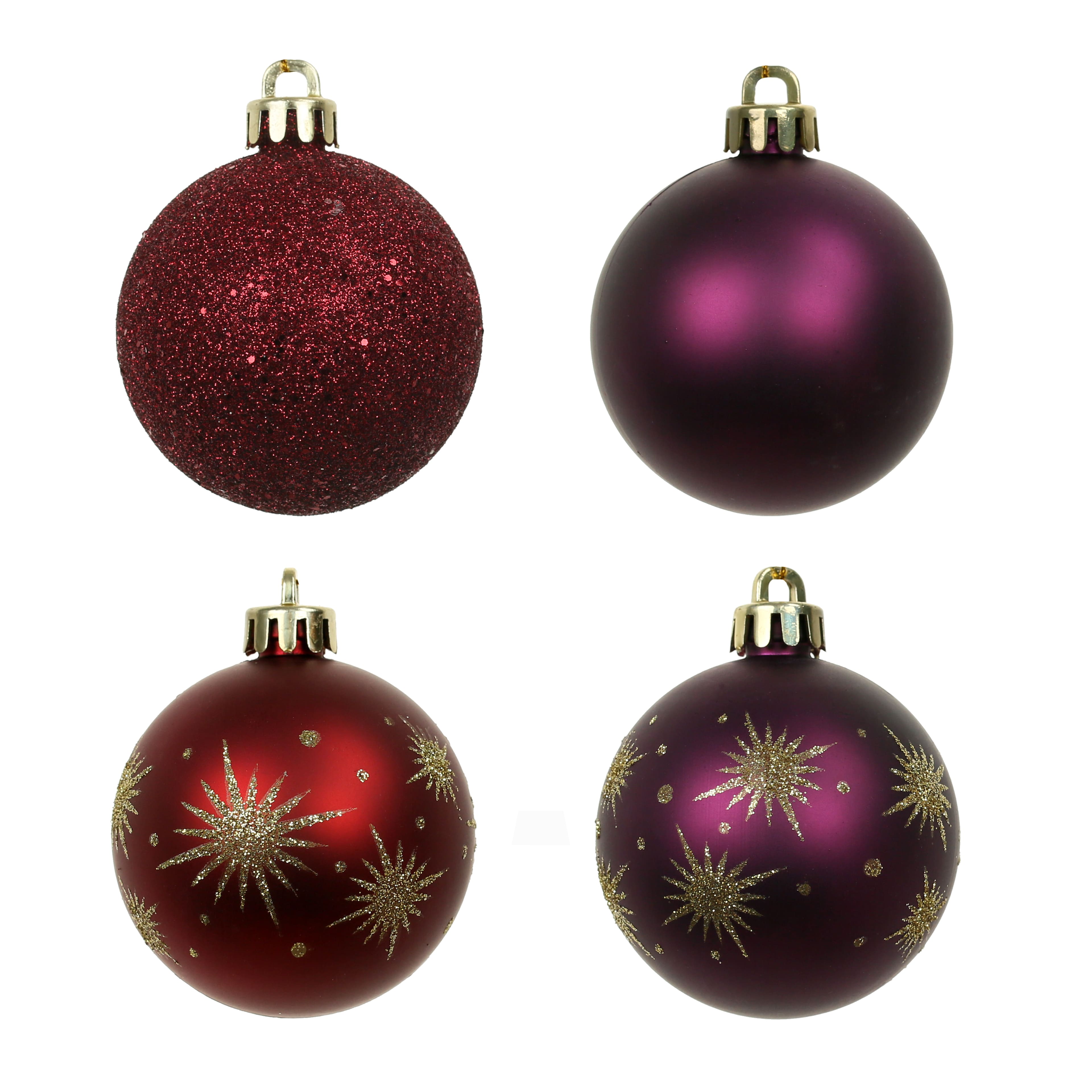 5 Pack 2.2&#x22; Burgundy Shatterproof Ball Ornaments by Ashland&#xAE;