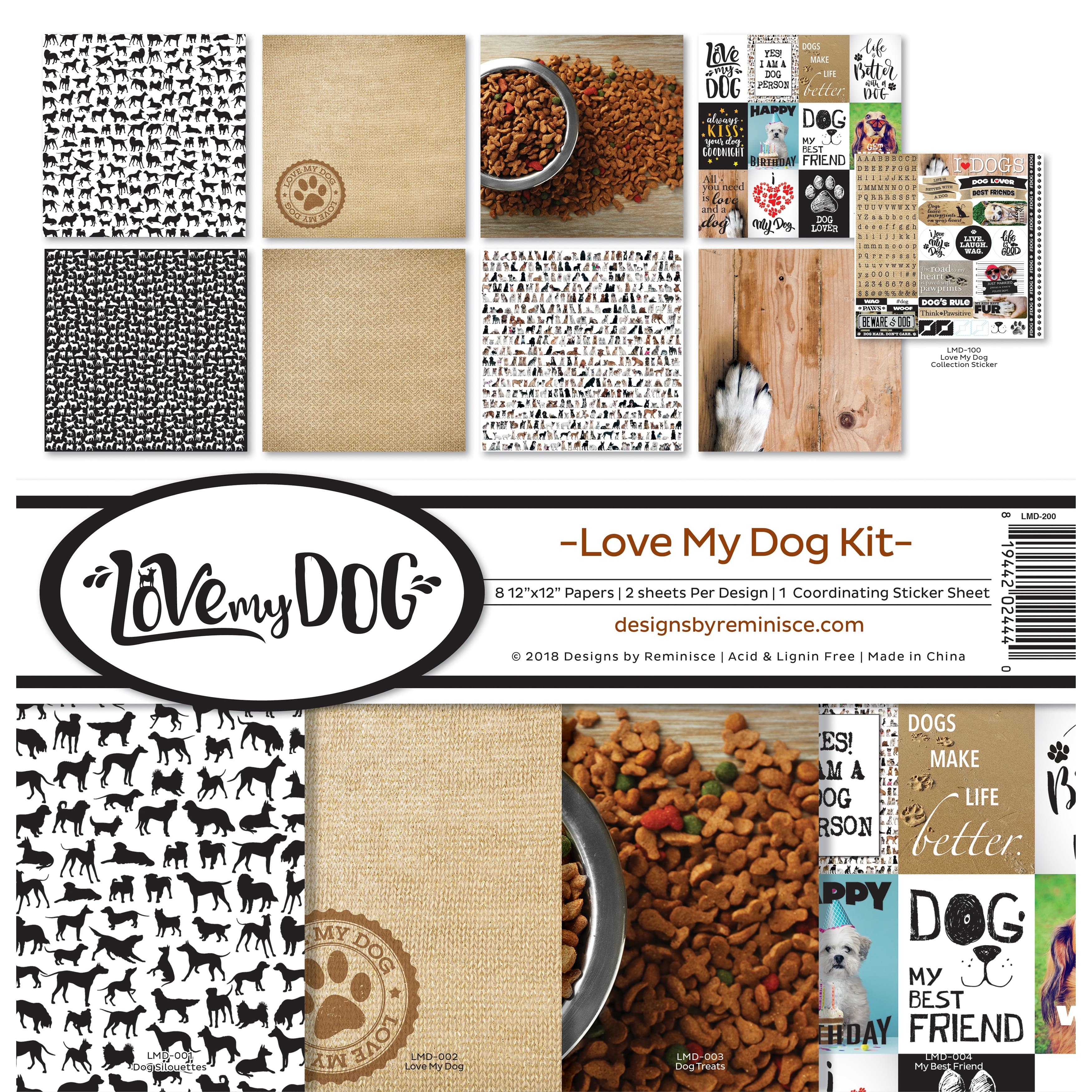 Reminisce Collection Kit 12"X12"-Love My Dog