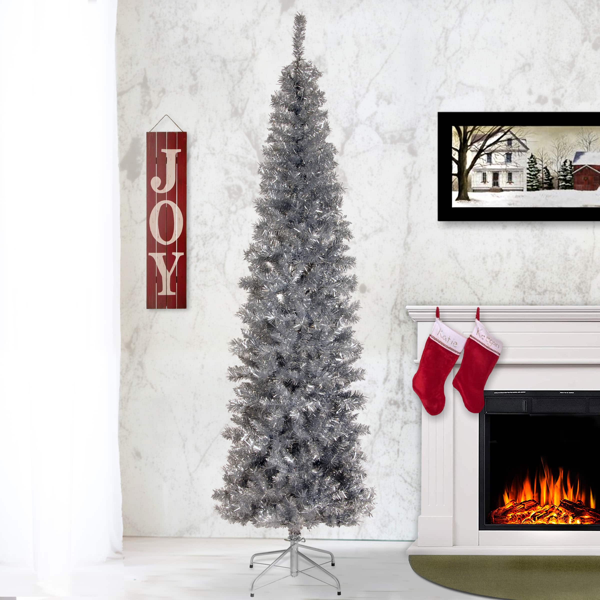 6ft. Unlit Tinsel Artificial Christmas Tree