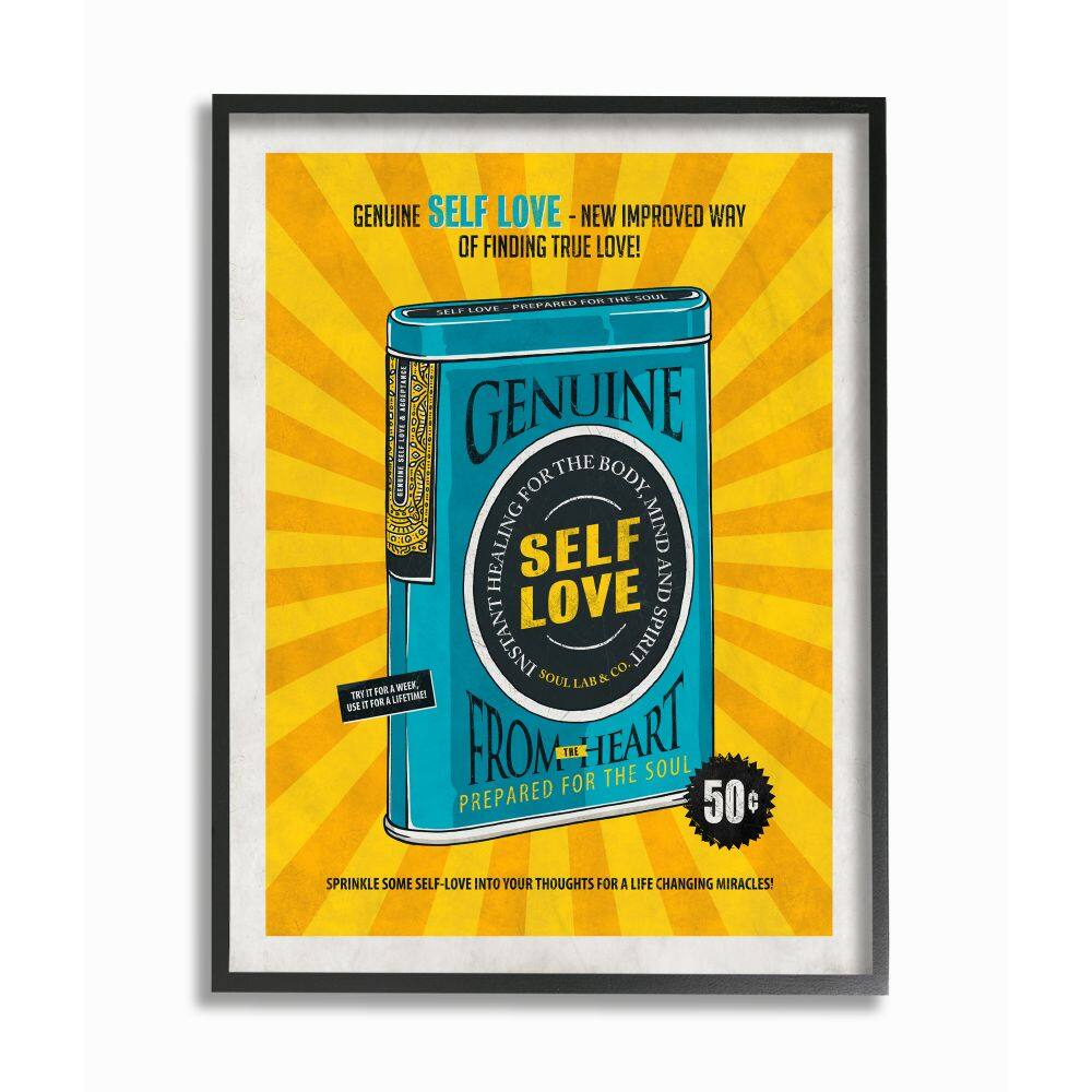 Stupell Industries Genuine Self Love Vintage Design in Black Frame Wall Art