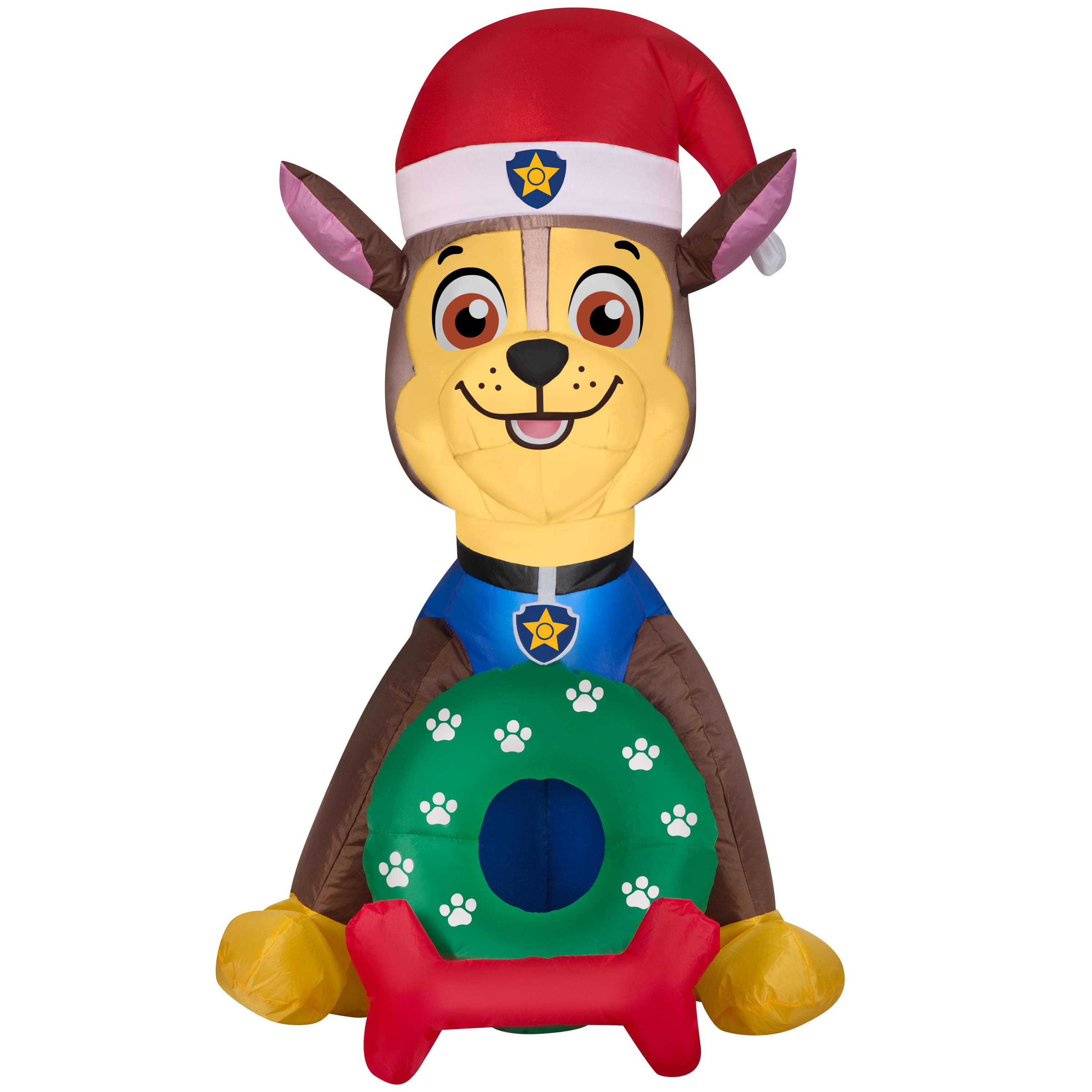3ft. Airblown&#xAE; Inflatable Christmas Nick Jr.&#x2122; Paw Patrol Chase in Santa Hat with Wreath