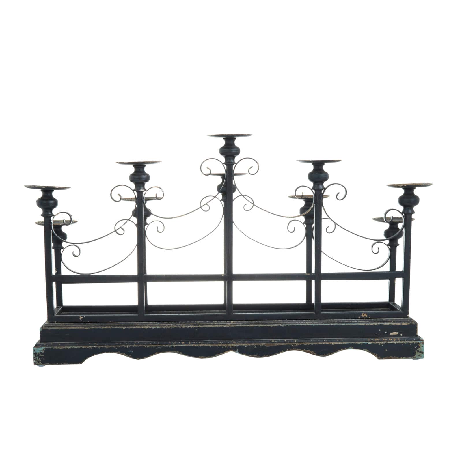 Black Iron Vintage Candelabra, 18&#x22; x 32&#x22; x 8&#x22;