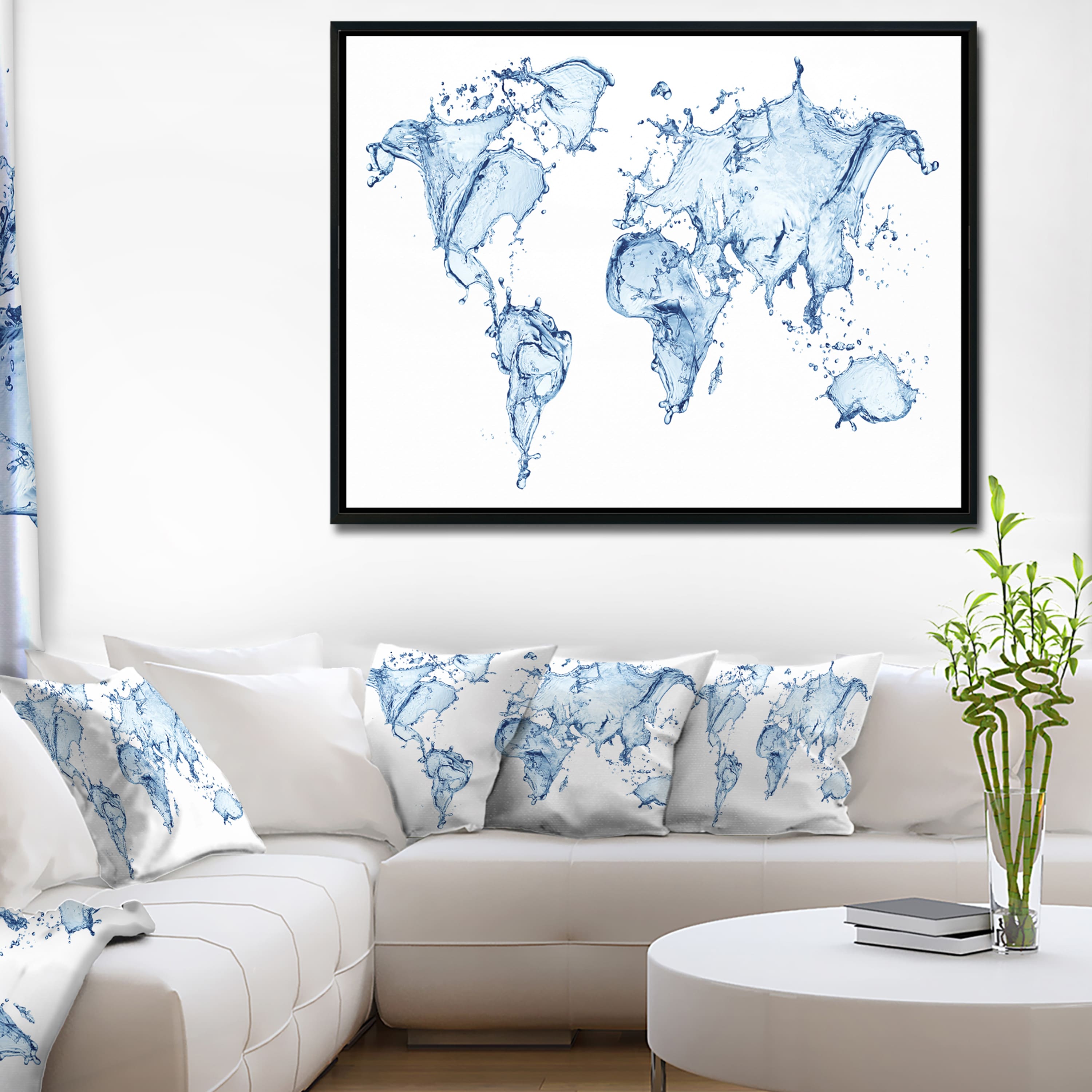Designart - World Map Water Splash