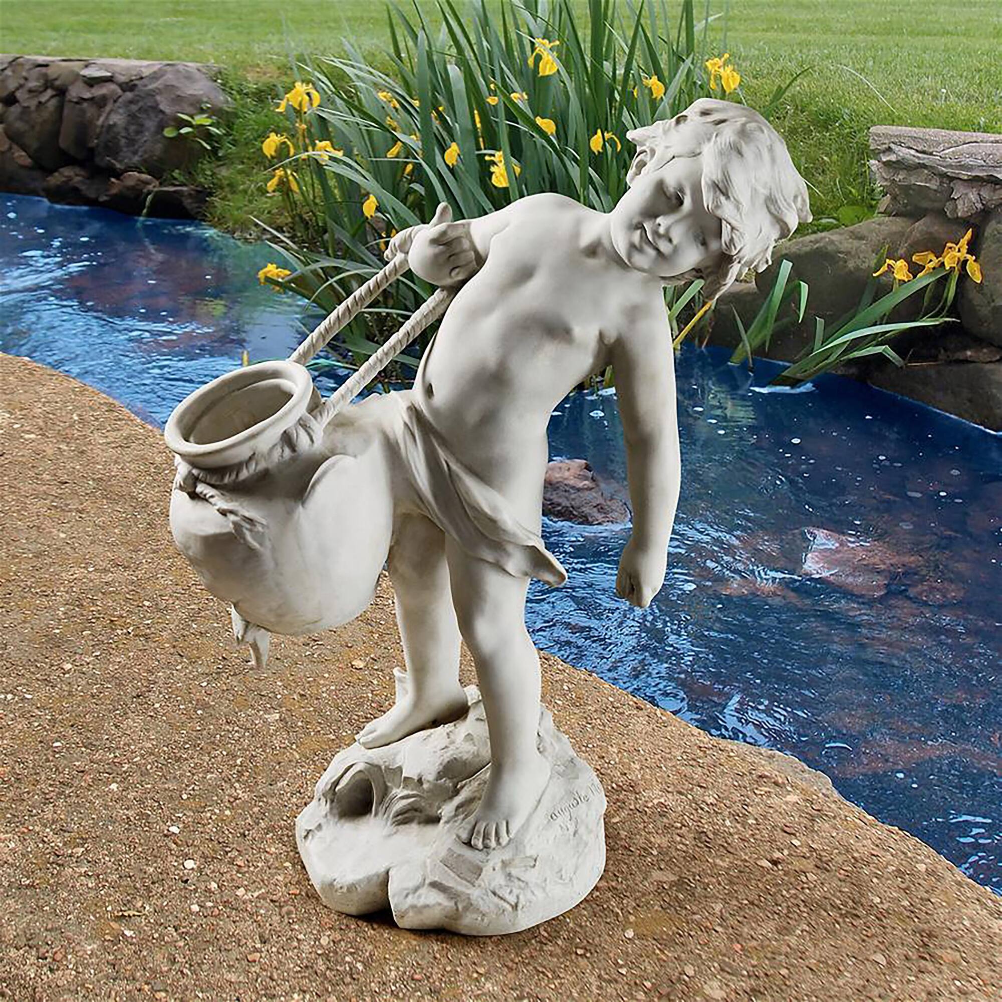 Design Toscano 22&#x22; Young Child Urn Carrier Garden Statue